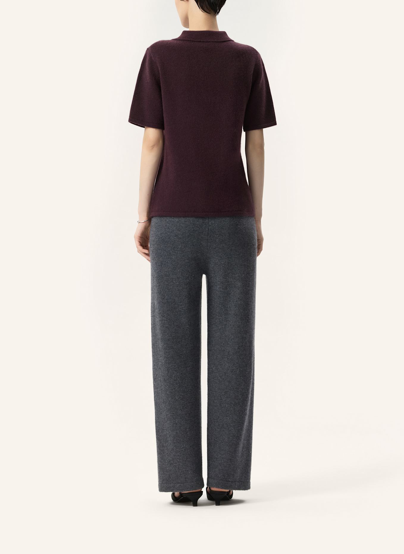 PINXIT Strickpoloshirt AUS KASCHMIR: LILA