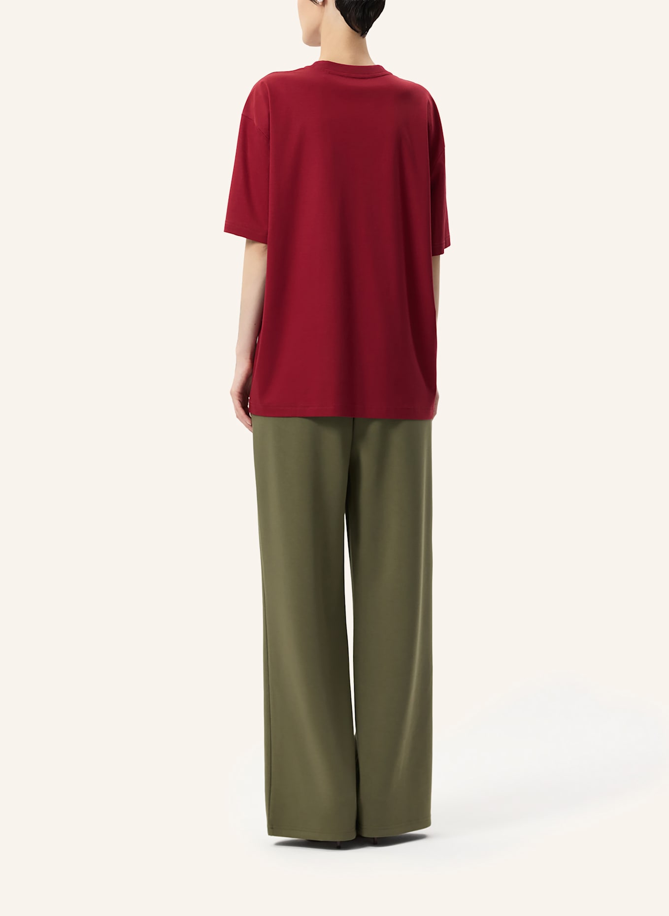 PINXIT Oversize T-Shirt MIT SEIDE: DUNKELROT