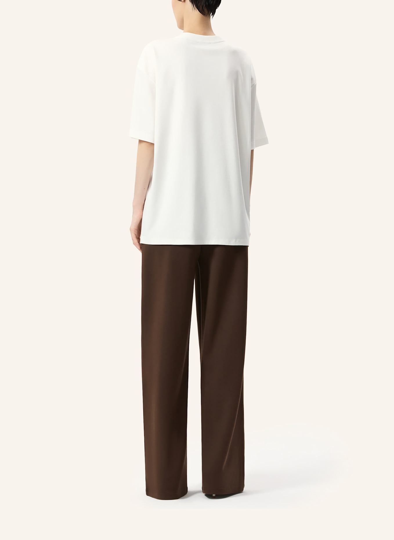 PINXIT Oversize T-Shirt MIT SEIDE: ECRU