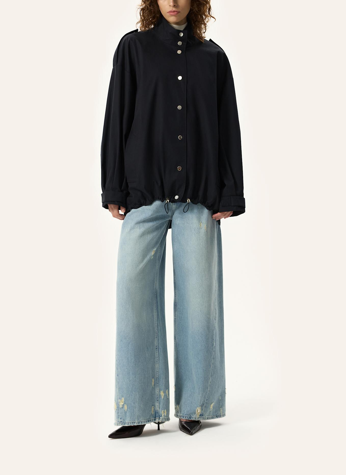 PINXIT Jacke Oversized Jacke: SCHWARZ