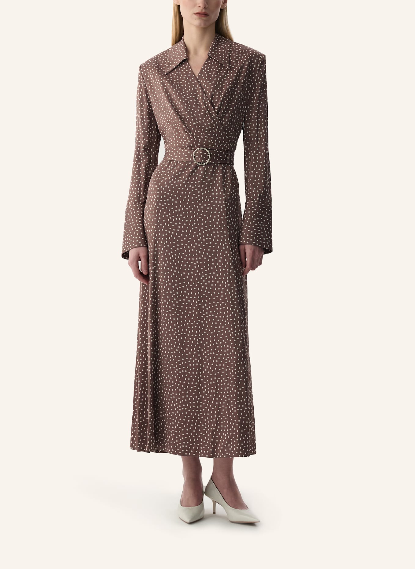 PINXIT Hemdkleid: TAUPE/ ECRU