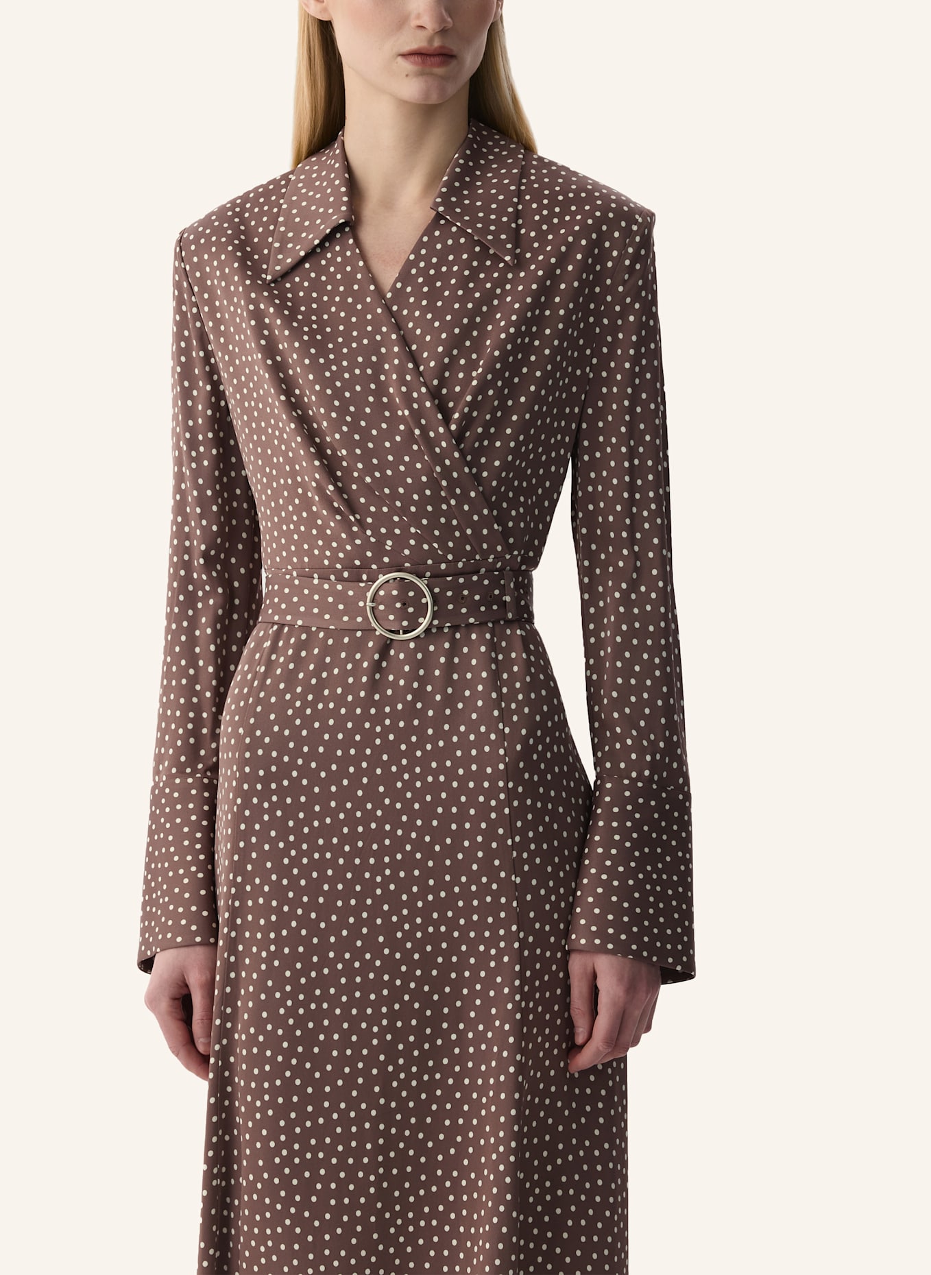 PINXIT Hemdkleid: TAUPE/ ECRU