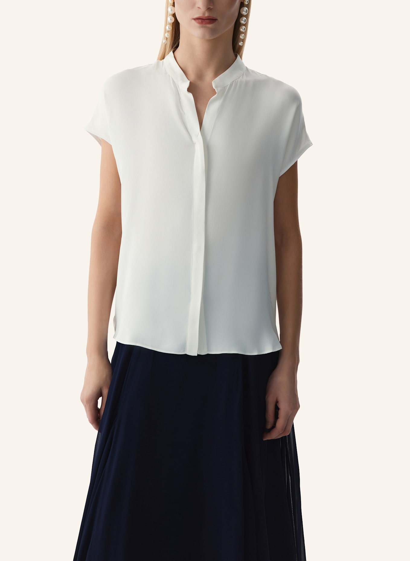 PINXIT Kurzarmbluse: WEISS