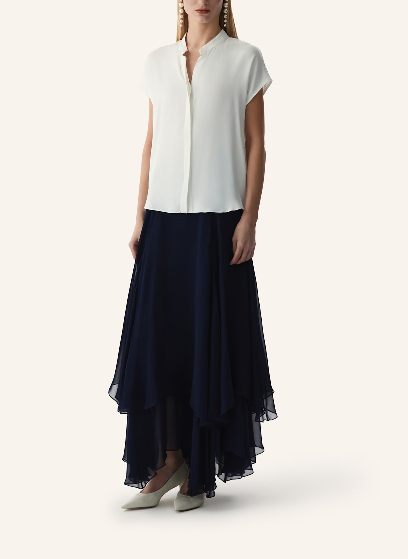 PINXIT Kurzarmbluse: WEISS