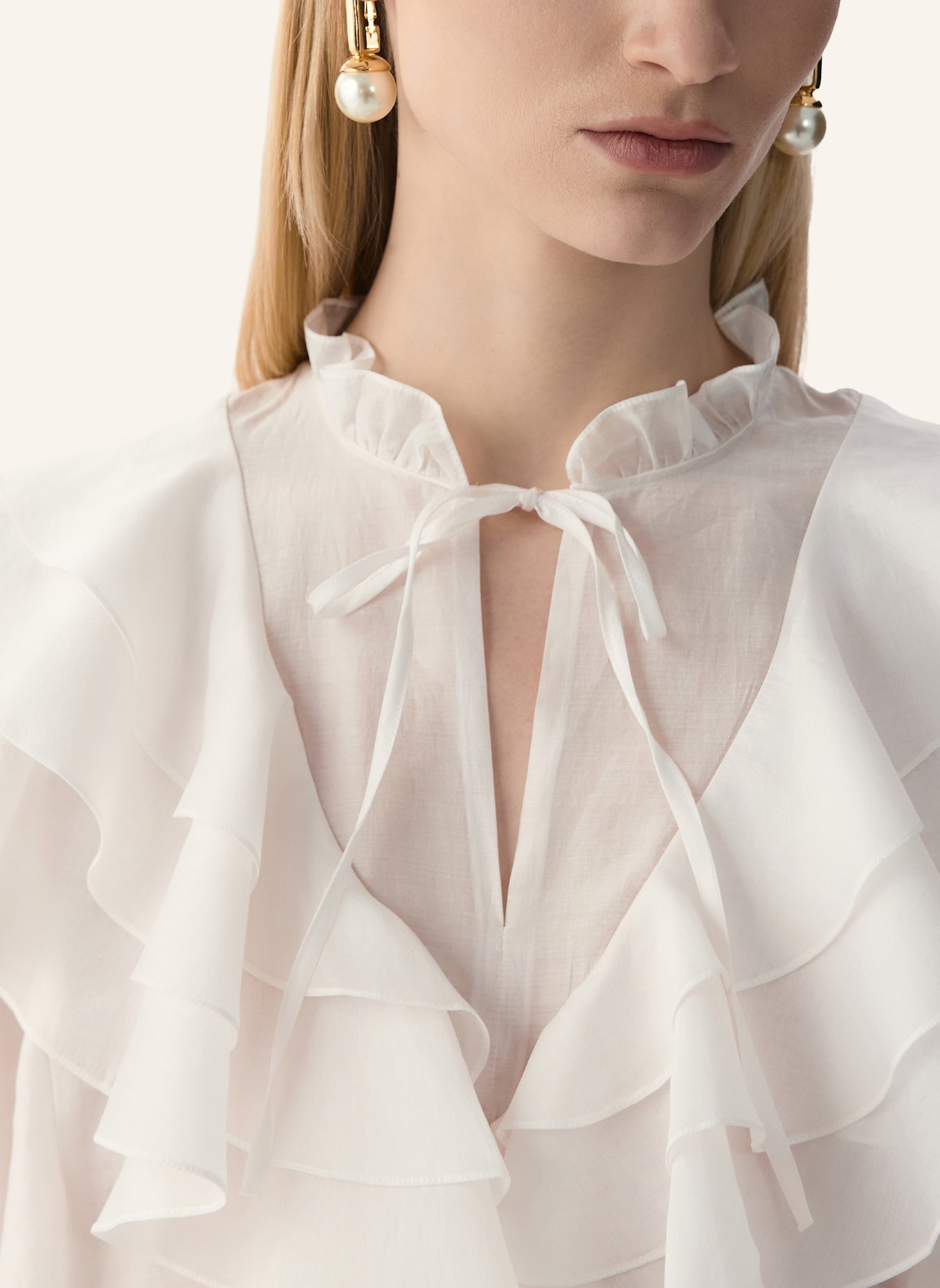 PINXIT Rüschenbluse: ECRU