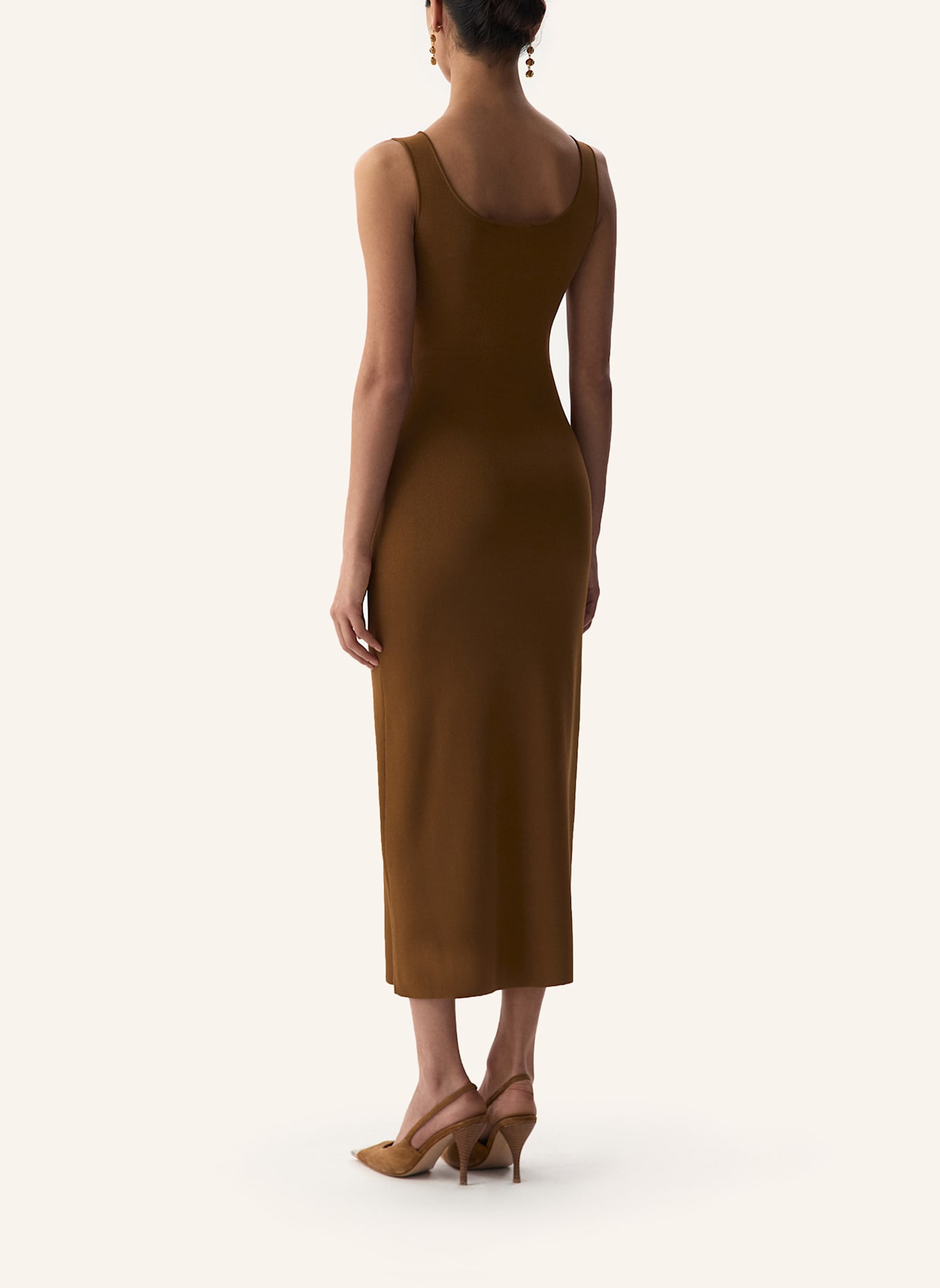 PINXIT Strick Maxikleid: BRAUN