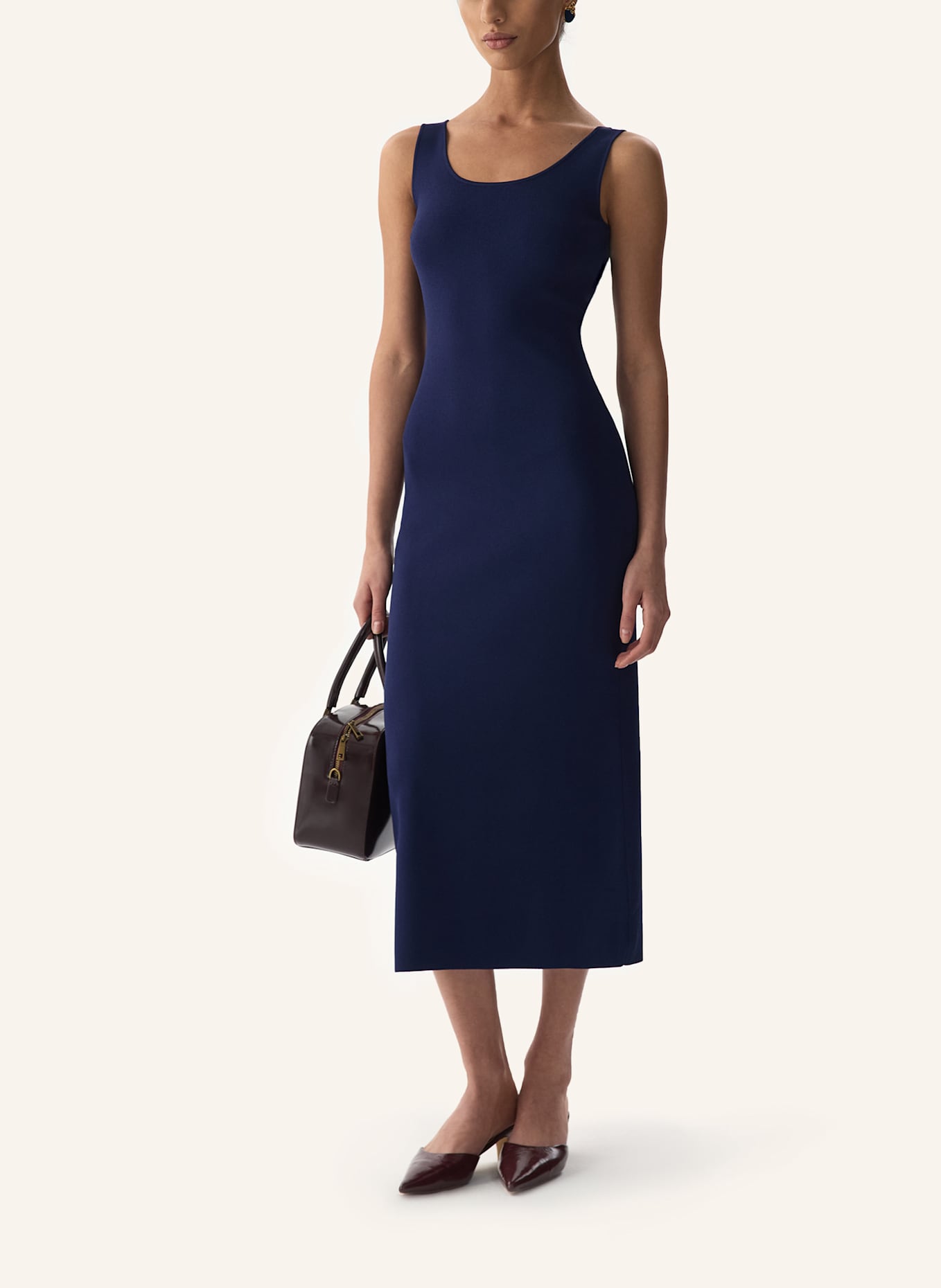 PINXIT Strick Maxikleid: DUNKELBLAU