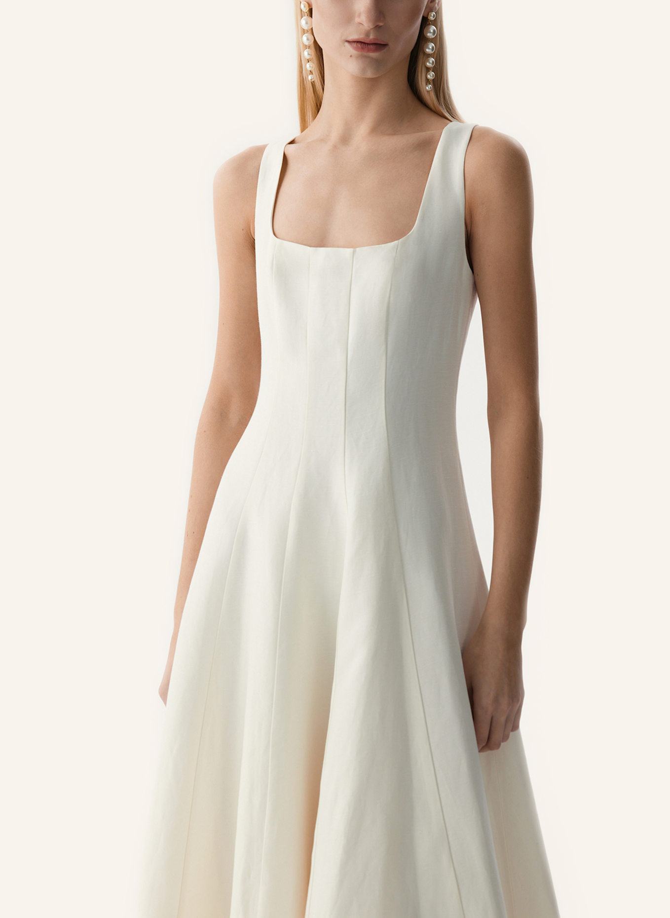 PINXIT Leinenkleid: ECRU