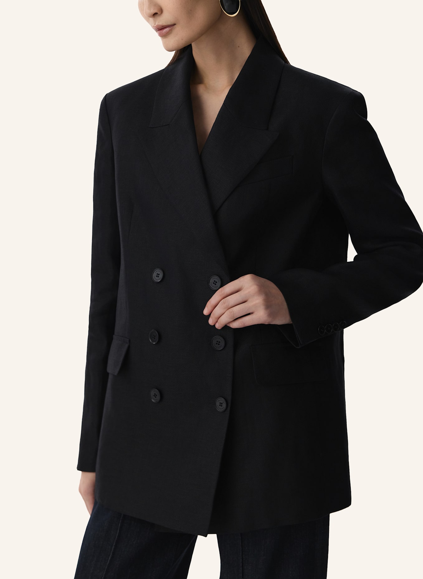 PINXIT Leinenblazer: SCHWARZ