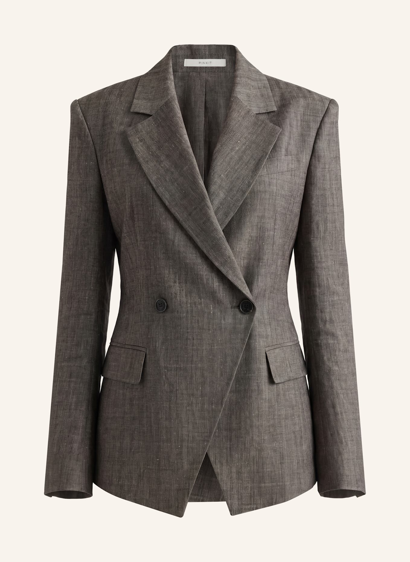 PINXIT Leinenblazer: DUNKELBRAUN