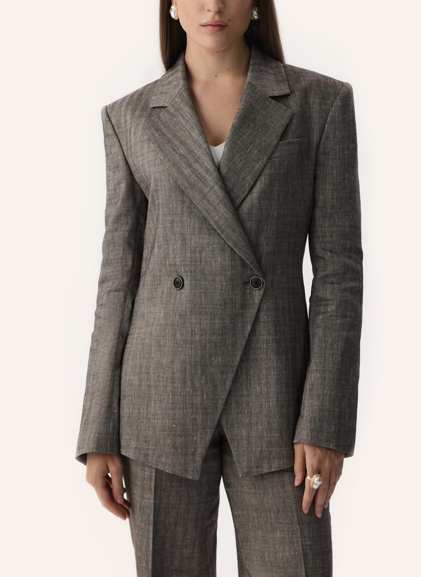 PINXIT Leinenblazer: DUNKELBRAUN