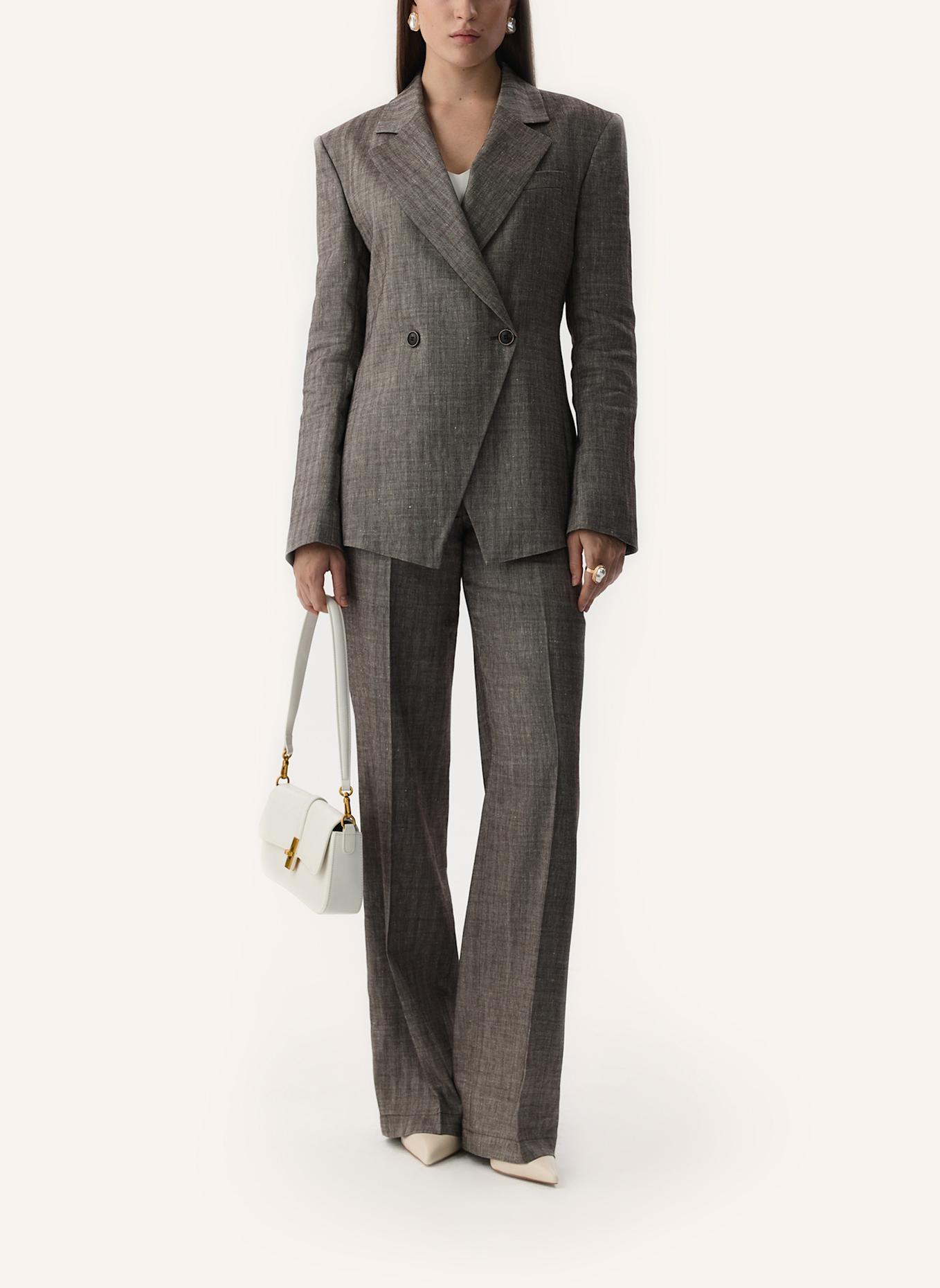 PINXIT Leinenblazer: DUNKELBRAUN