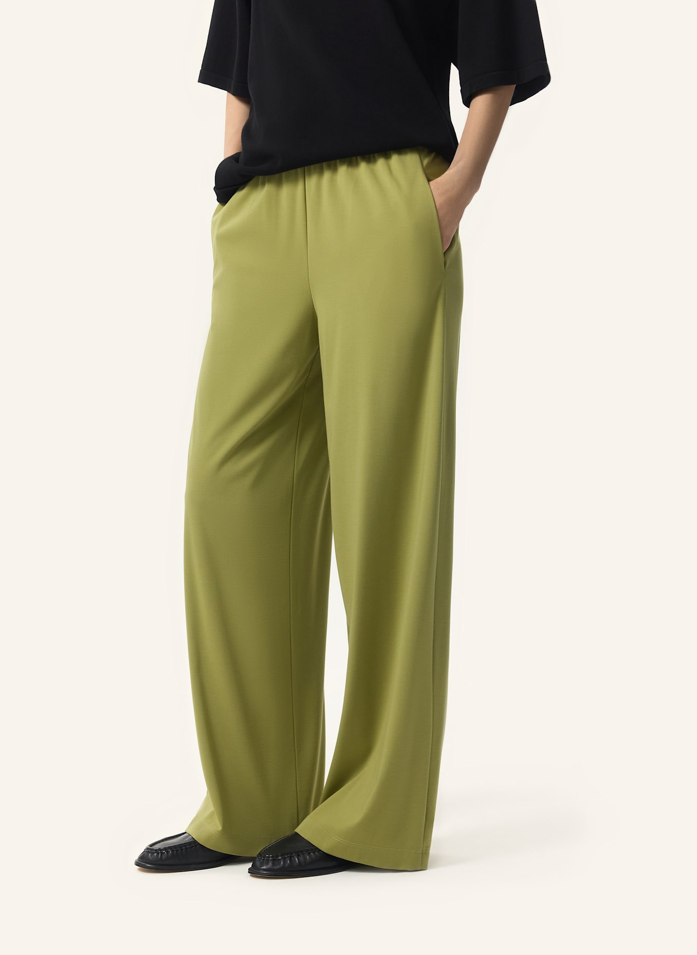 PINXIT Hose Weite Strickhose: GRÜN