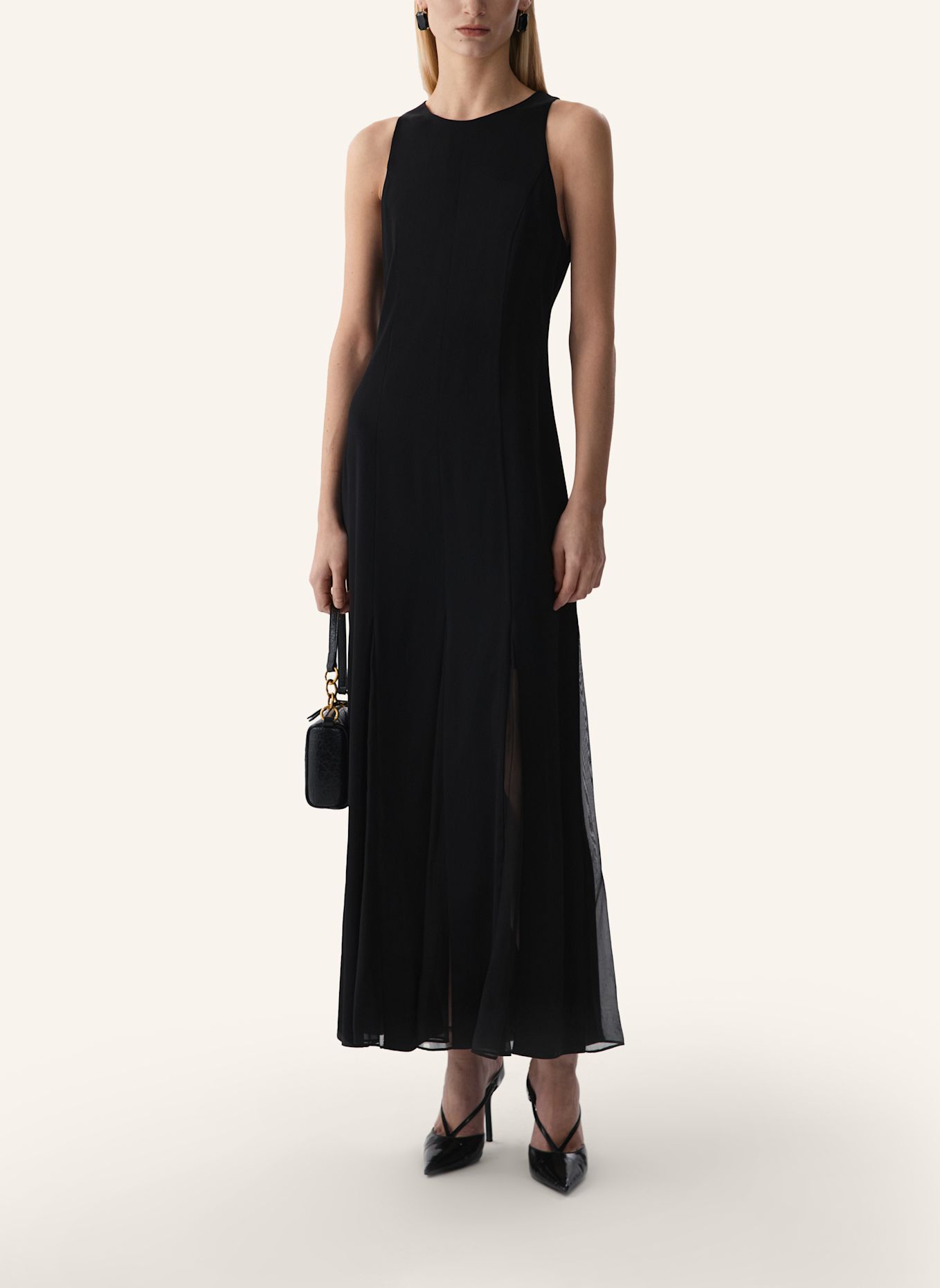PINXIT Chiffonkleid: SCHWARZ