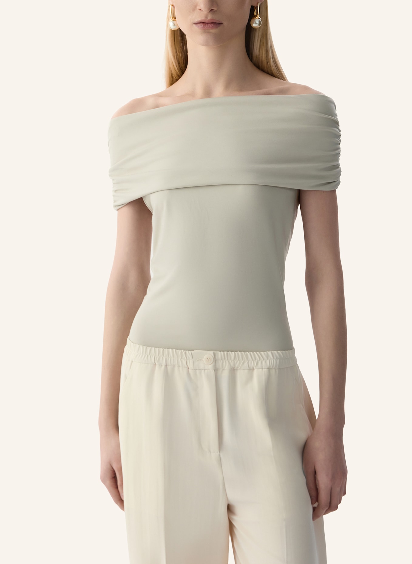 PINXIT Off-Shoulder-Strickbody: BEIGE
