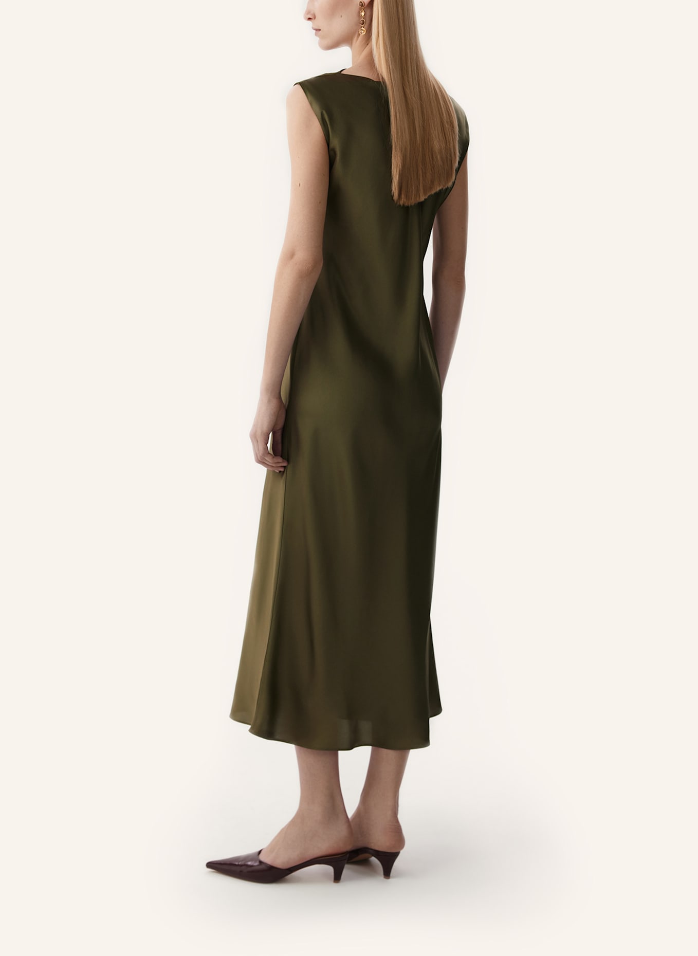 PINXIT Seidenkleid: KHAKI