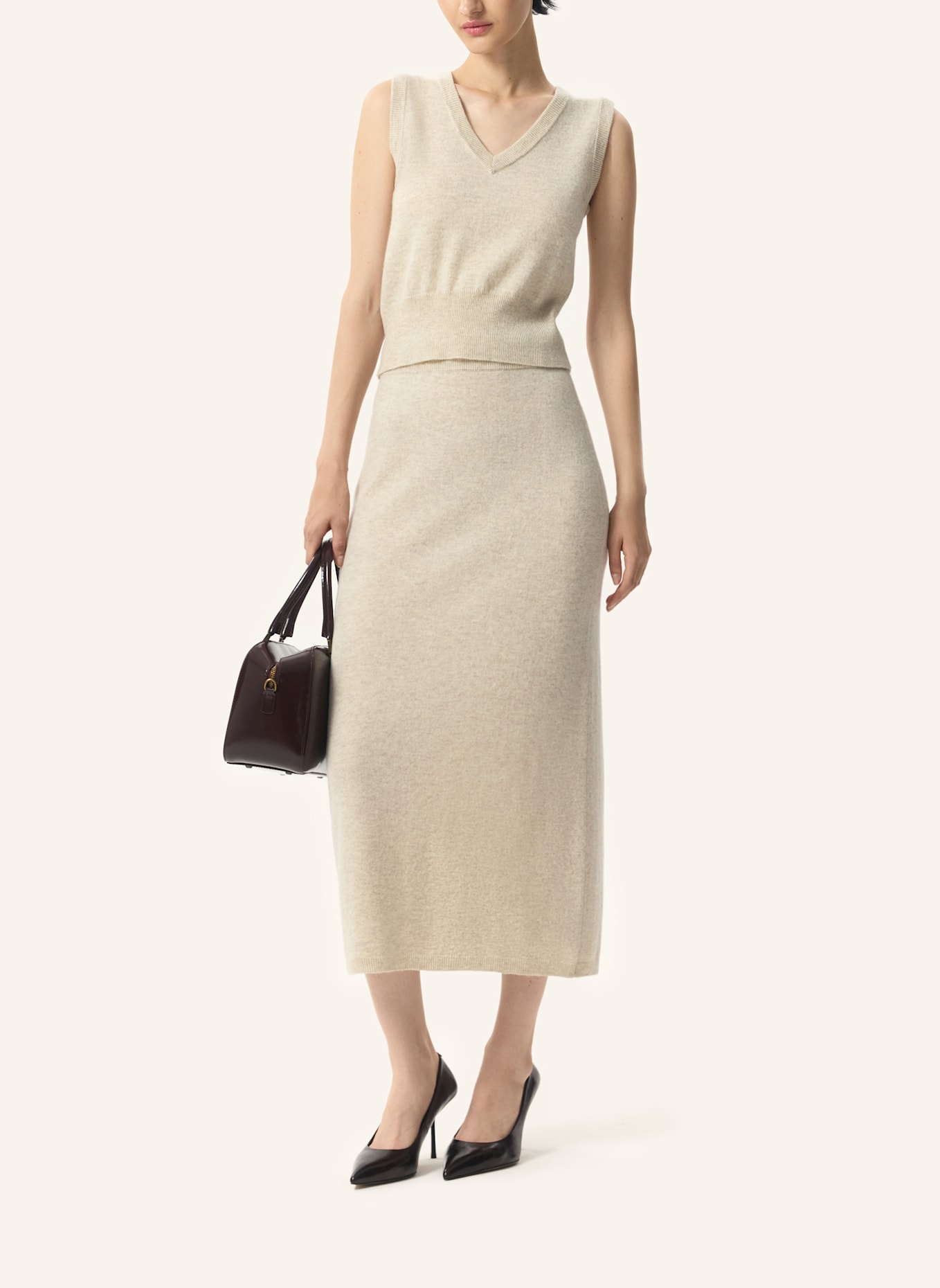 PINXIT Strickweste AUS KASCHMIR: ECRU