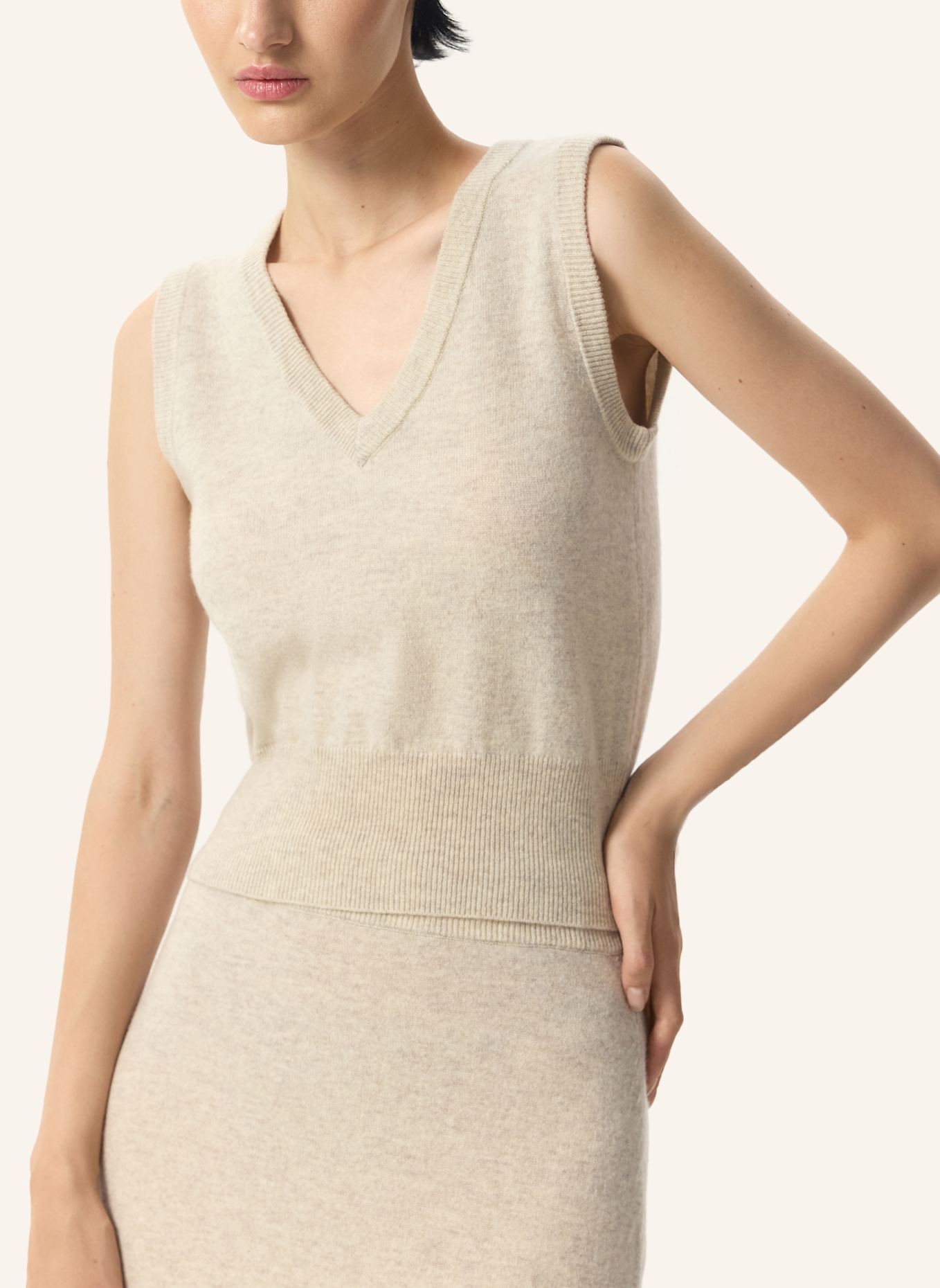 PINXIT Strickweste AUS KASCHMIR: ECRU