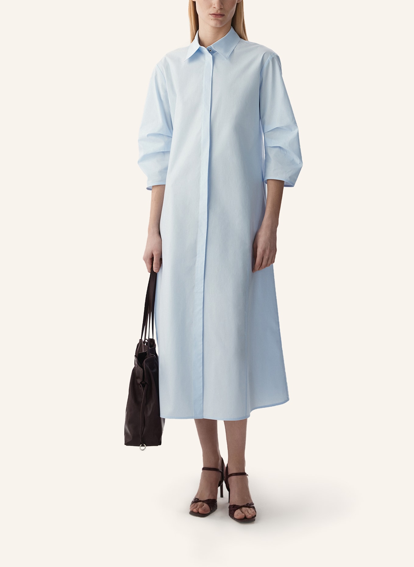 PINXIT Midi Hemdblusenkleid: BLAU