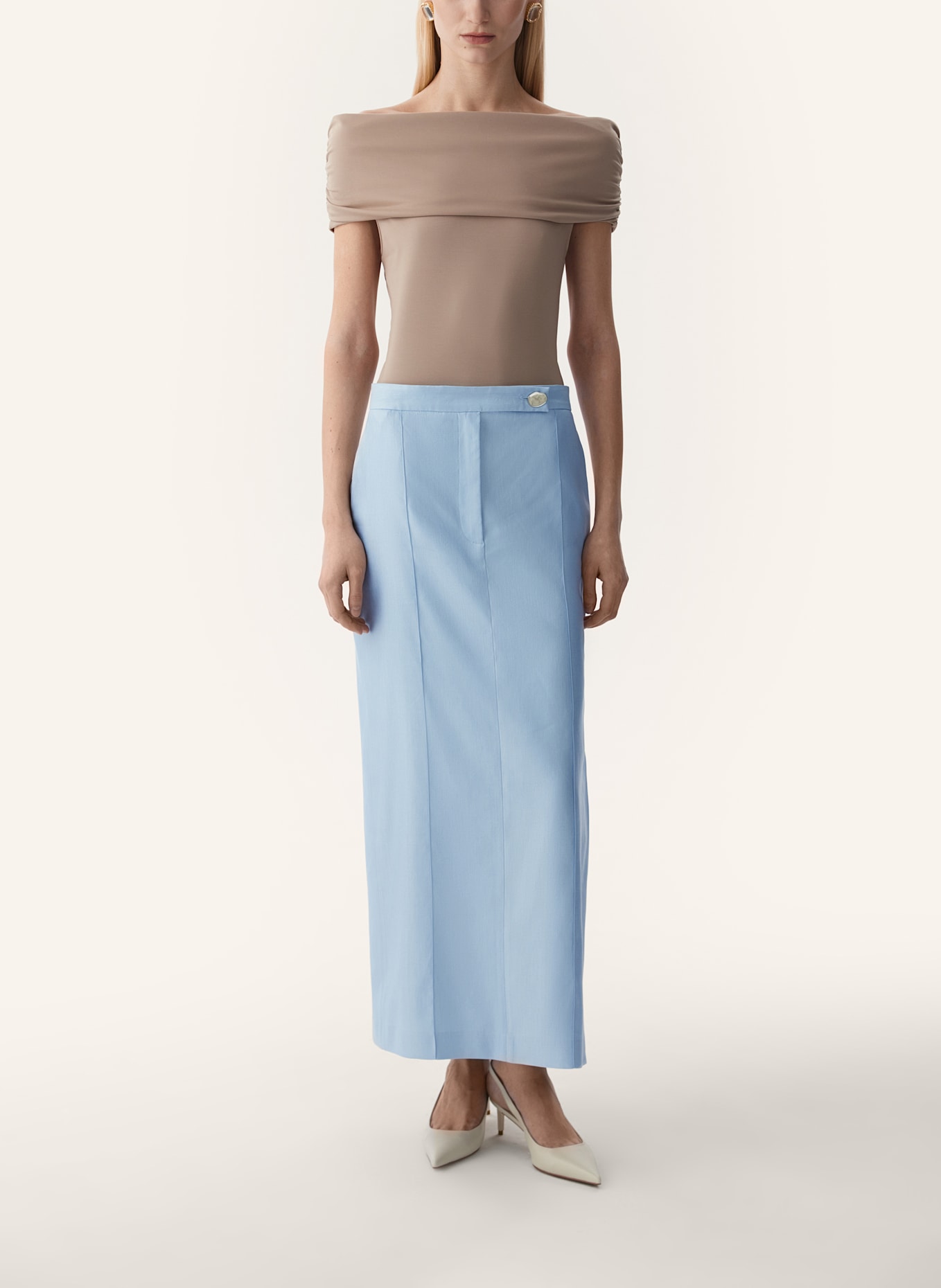 PINXIT Off-Shoulder-Strickbody: BEIGE