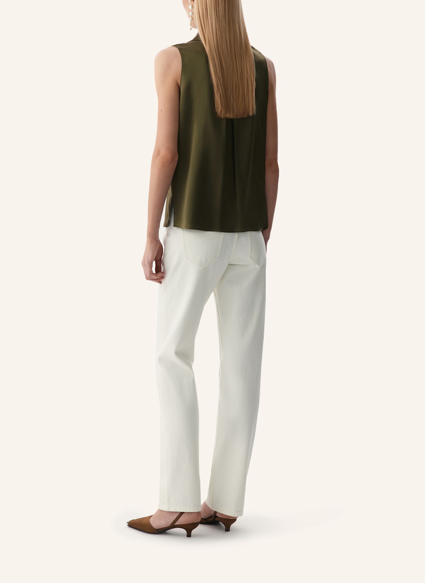 PINXIT Seidenbluse: KHAKI