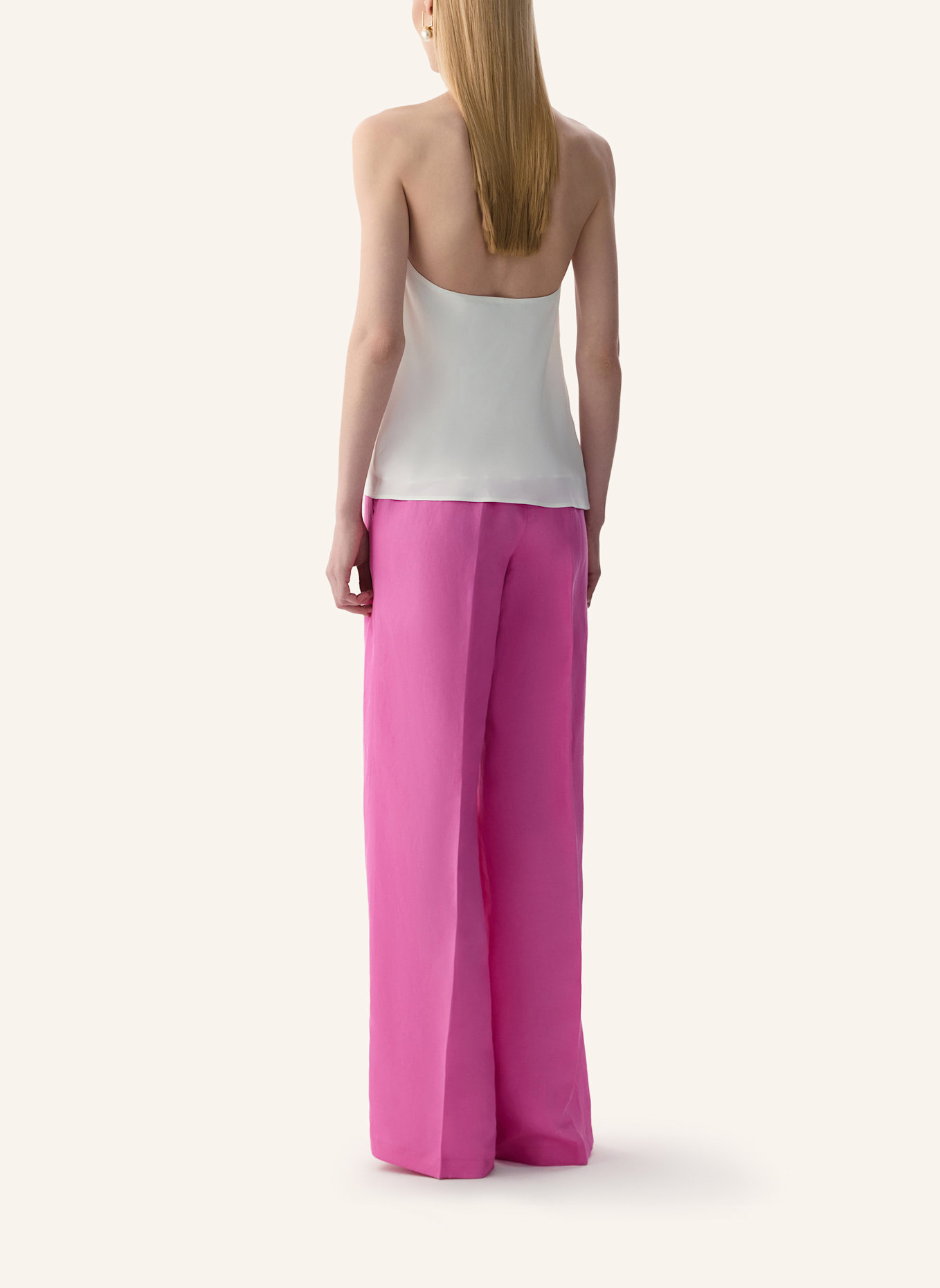 PINXIT Lyocell-Leinenhose: FUCHSIA