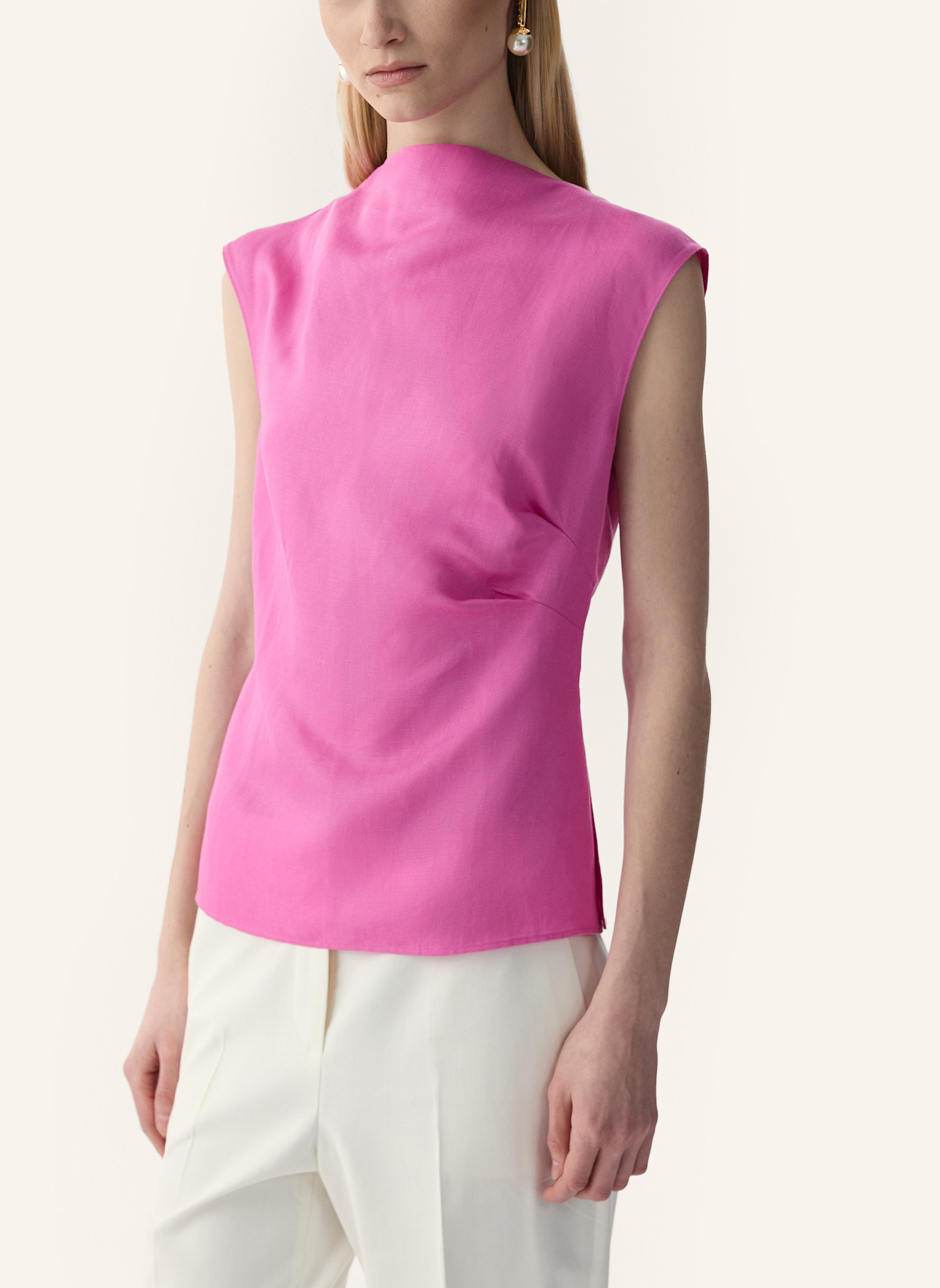 PINXIT Lyocell-Leinenbluse: FUCHSIA