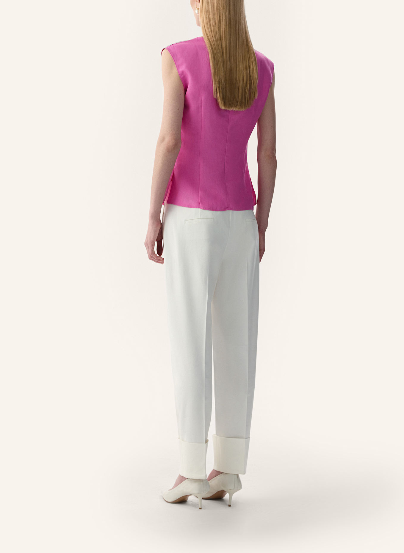 PINXIT Lyocell-Leinenbluse: FUCHSIA