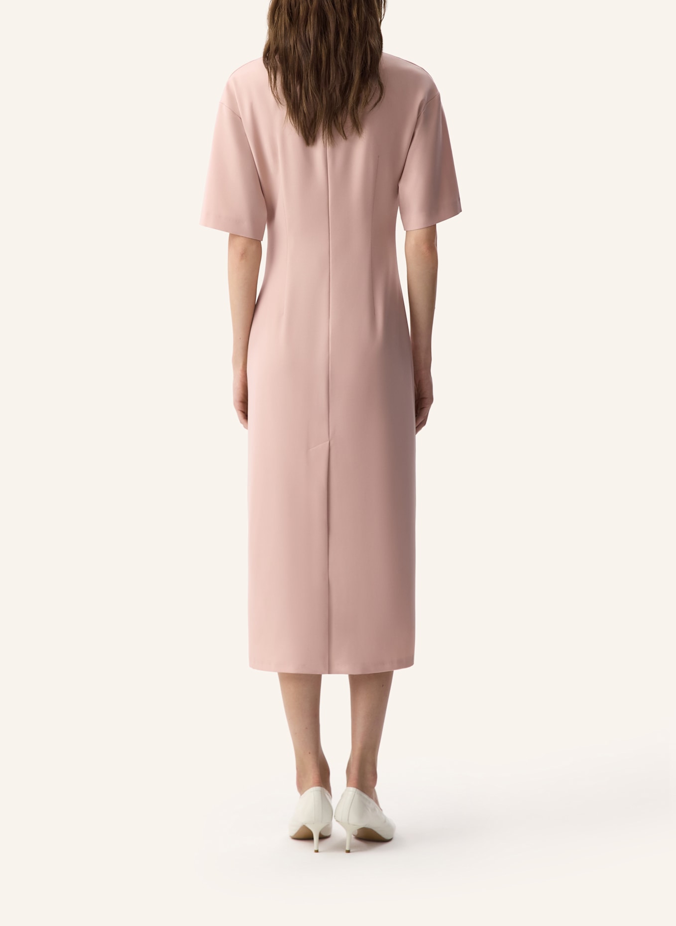 PINXIT Midikleid mit Drapierung: HELLROSA