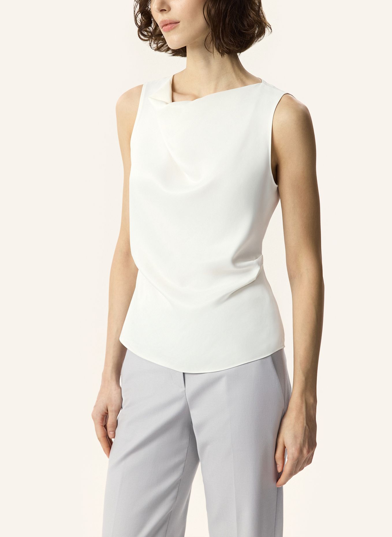 PINXIT Viskose Satin-Top: ECRU
