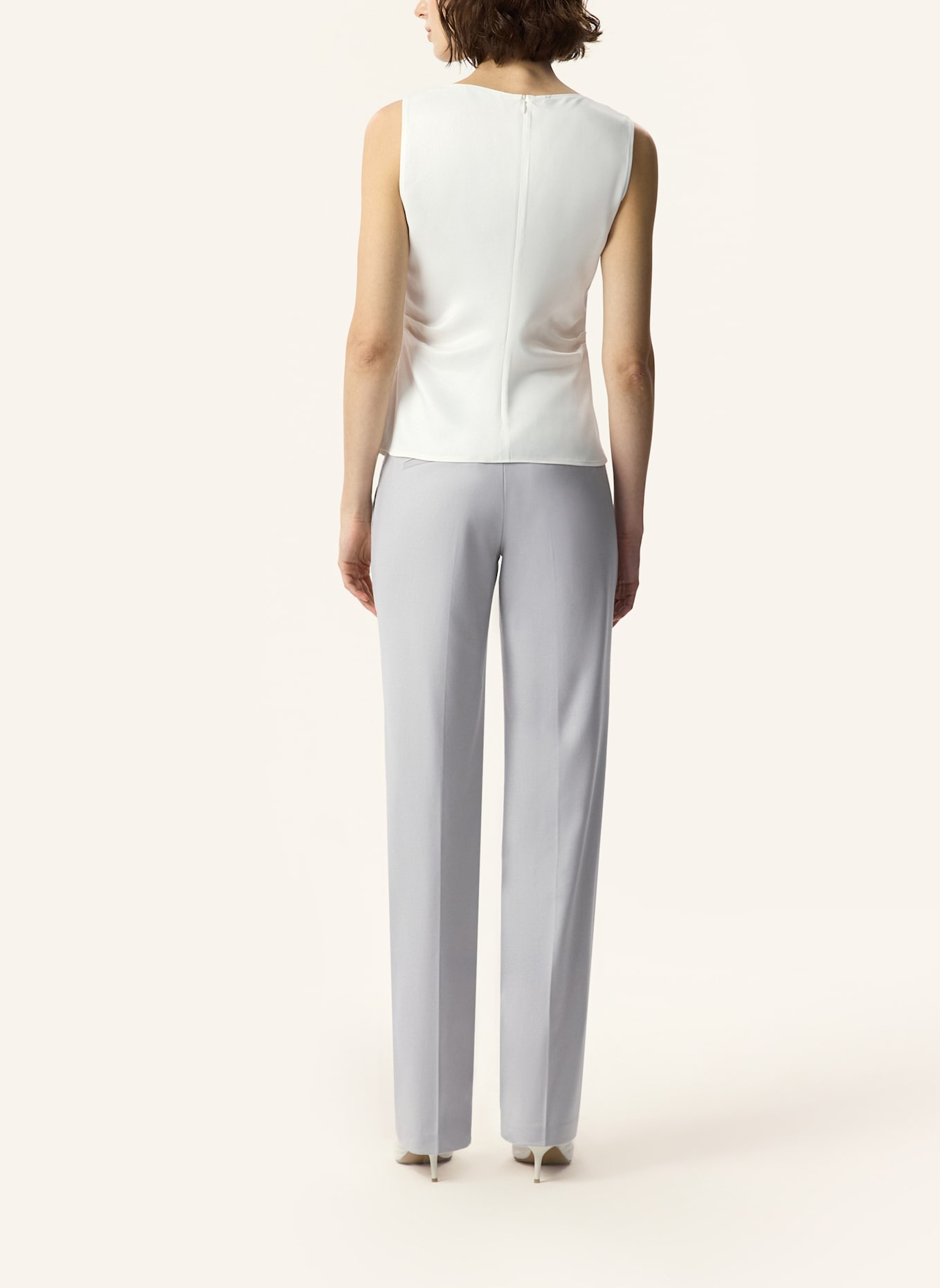 PINXIT Viskose Satin-Top: ECRU