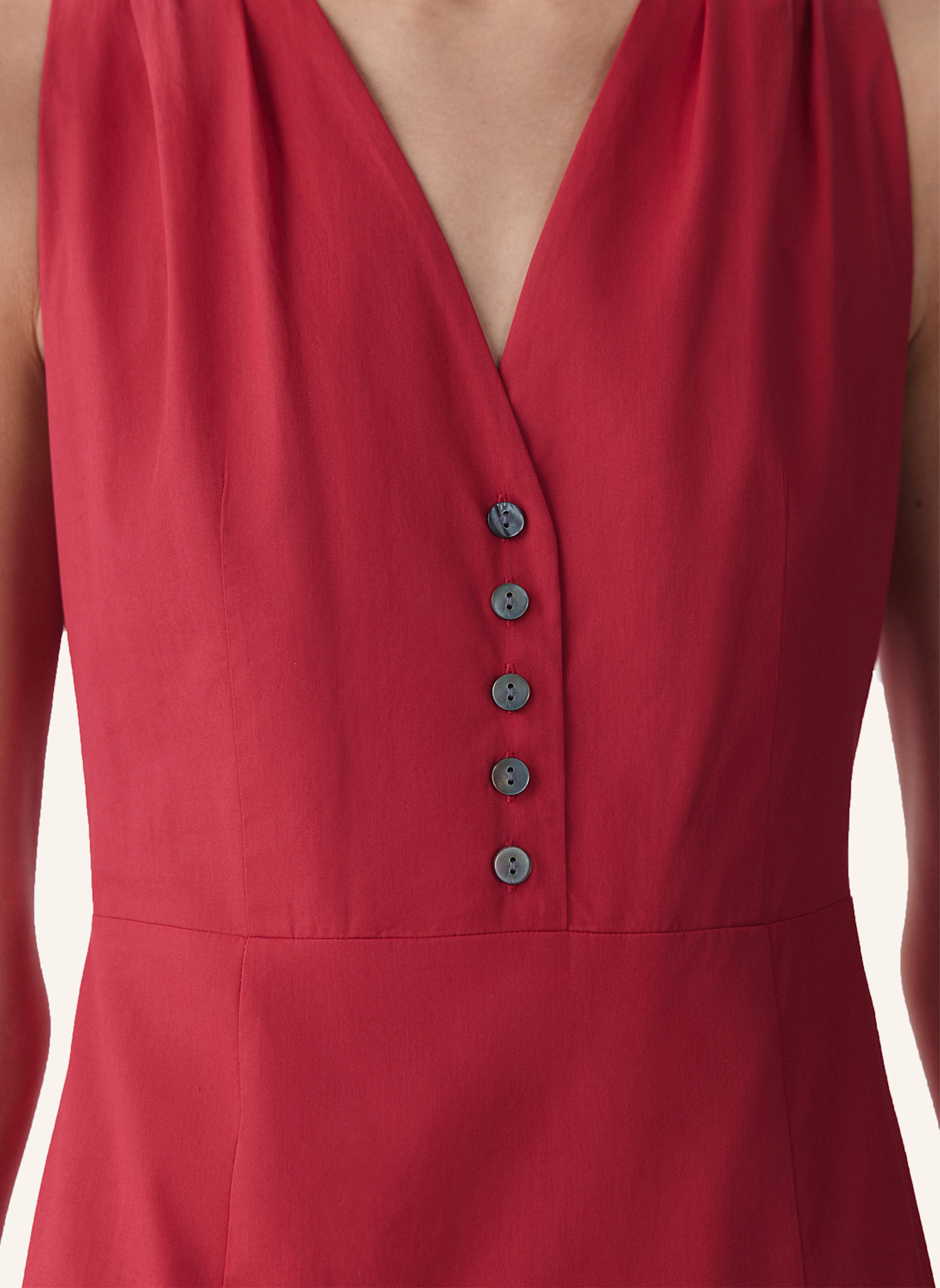 PINXIT Maxikleid aus Baumwolle mit V-Ausschnitt: ROT