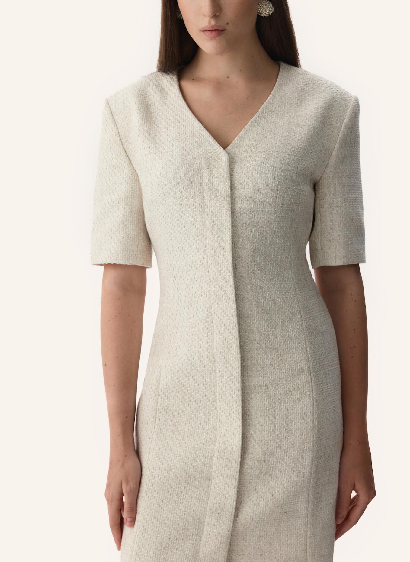 PINXIT Tweedkleid: ECRU