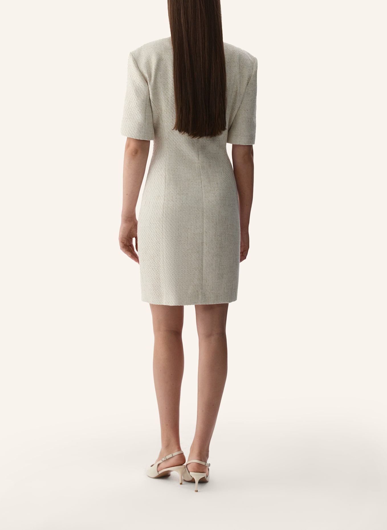 PINXIT Tweedkleid: ECRU