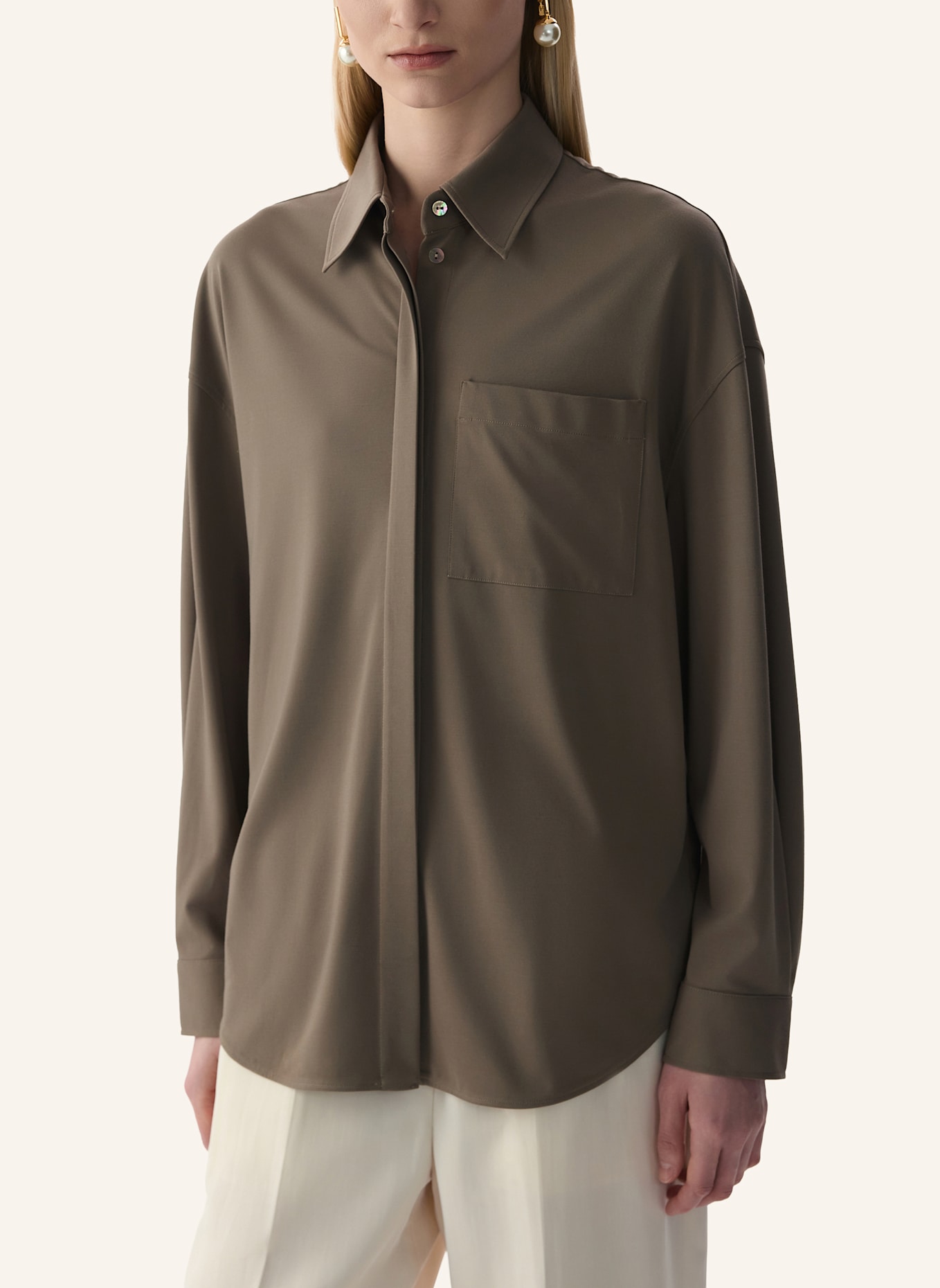 PINXIT Strickhemd: TAUPE