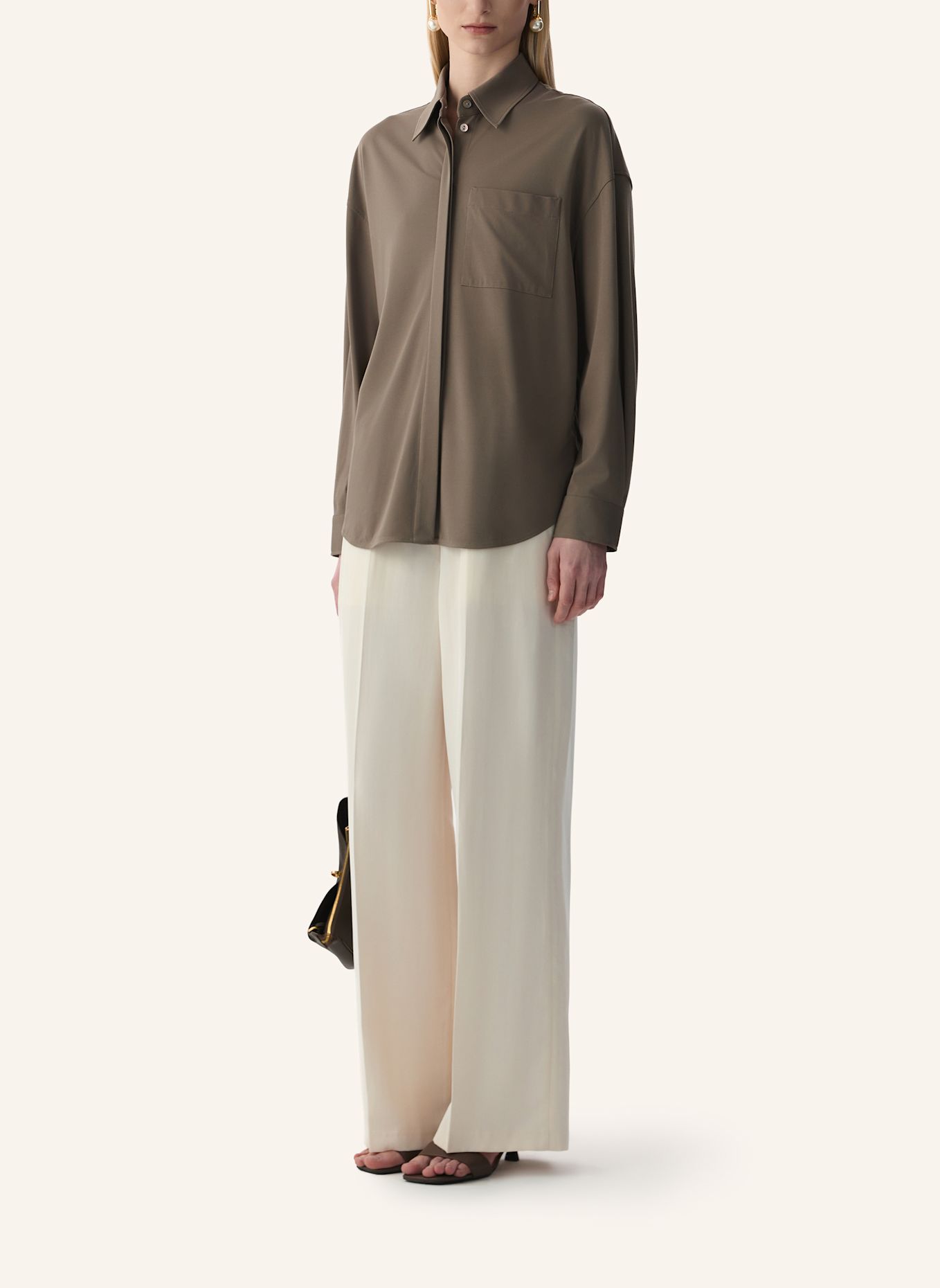 PINXIT Strickhemd: TAUPE