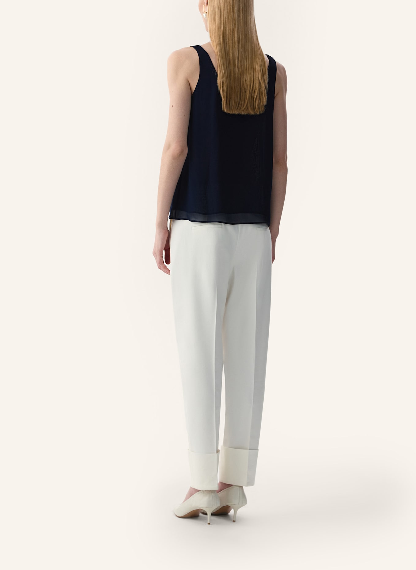 PINXIT Chiffon-Top: DUNKELBLAU