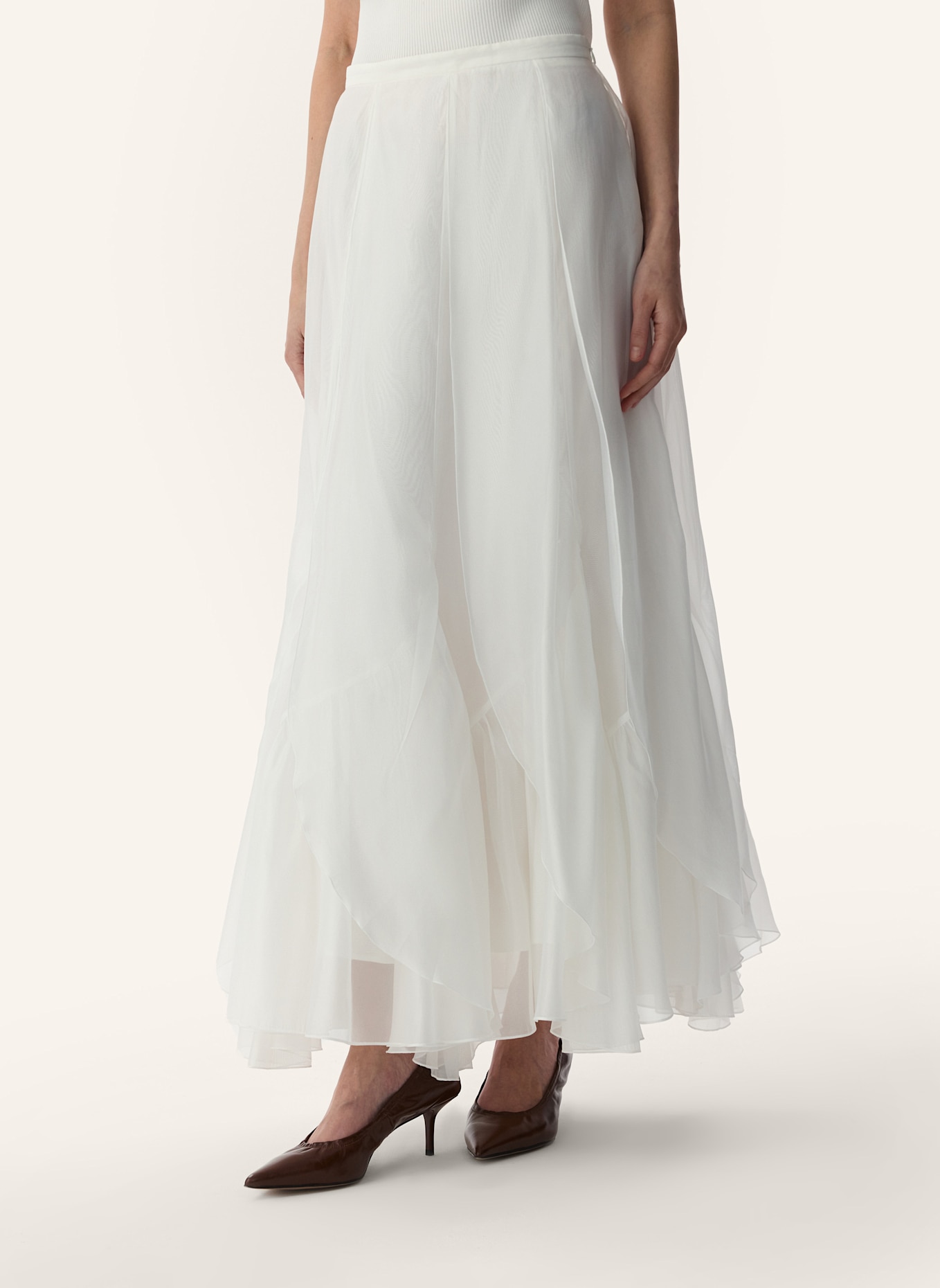 PINXIT Organza-Maxirock: WEISS