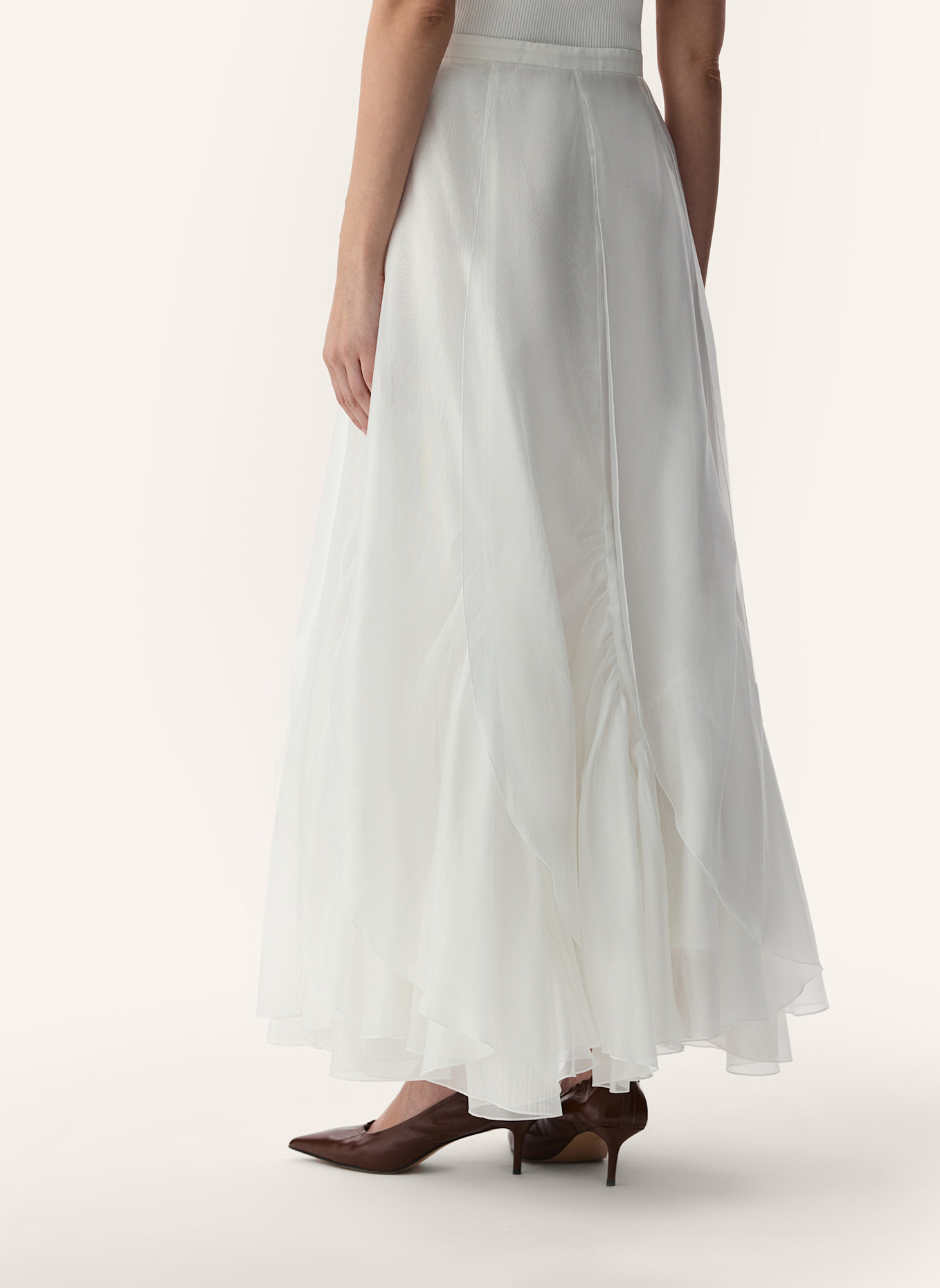 PINXIT Organza-Maxirock: WEISS
