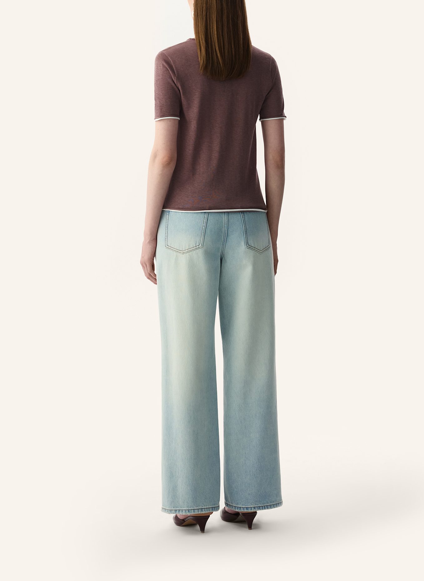 PINXIT Pullover mit Naturseide: COGNAC