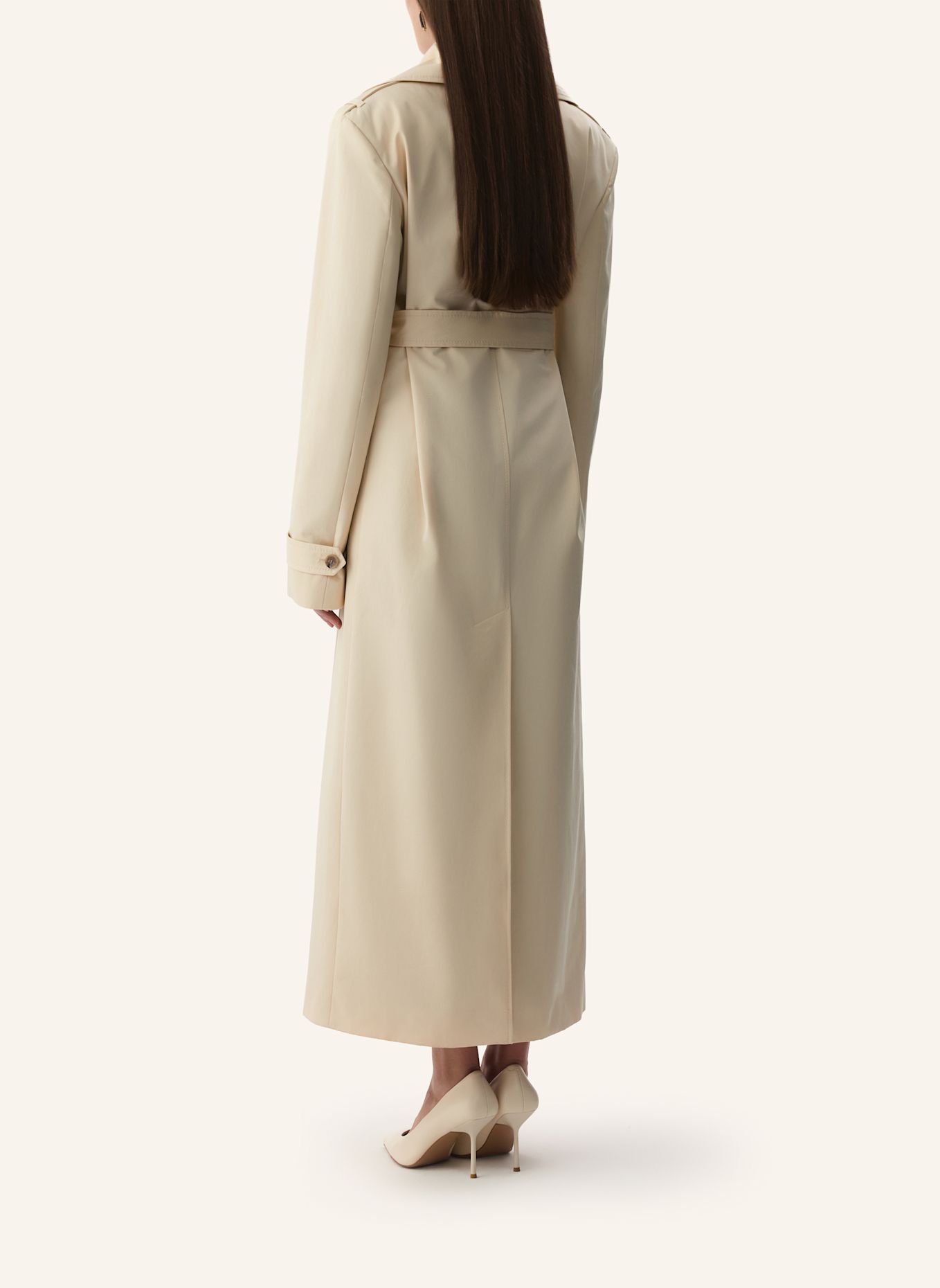 PINXIT Baumwoll-Trenchcoat: CREME