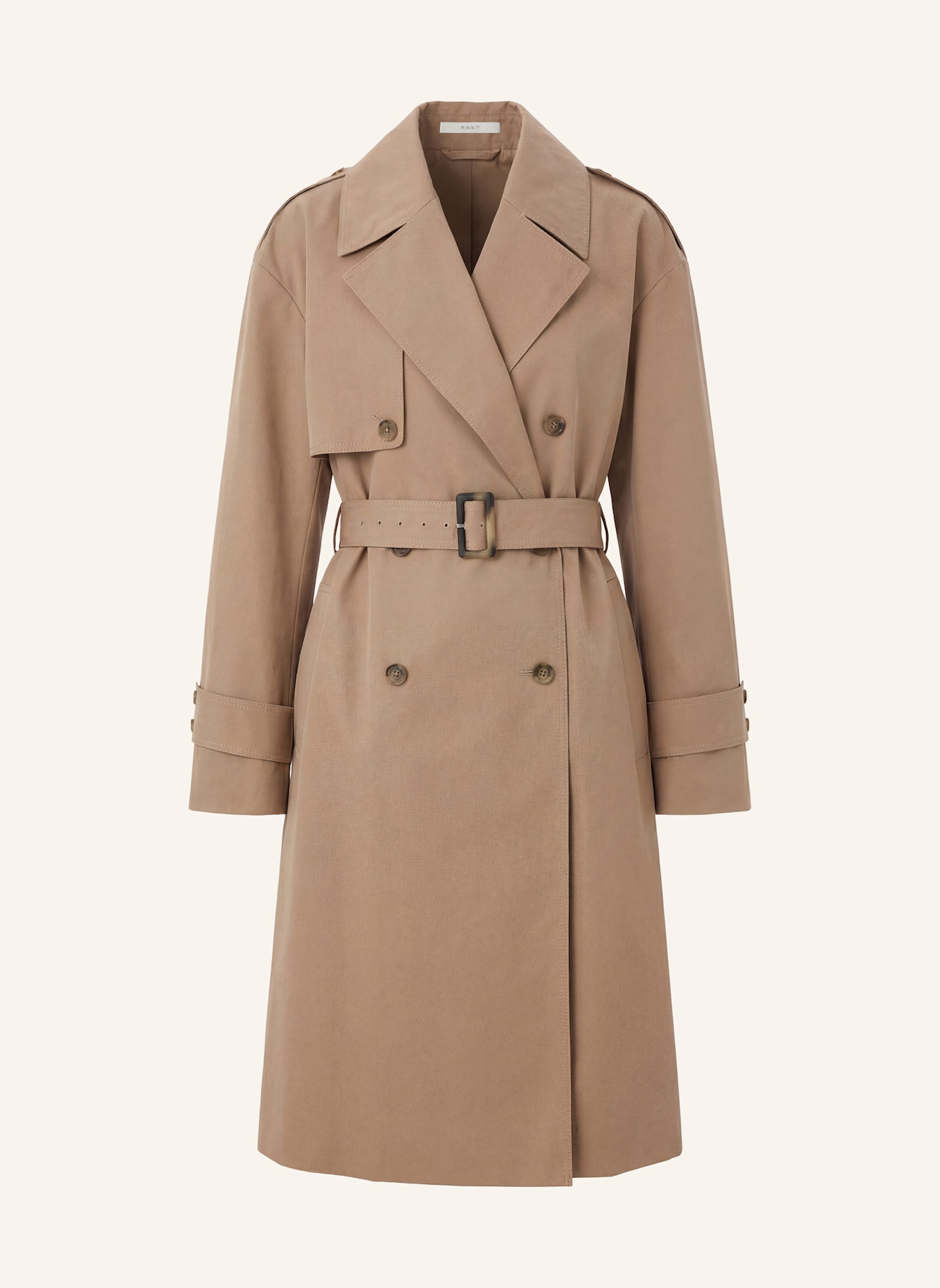 PINXIT Baumwoll-Trenchcoat: BEIGE