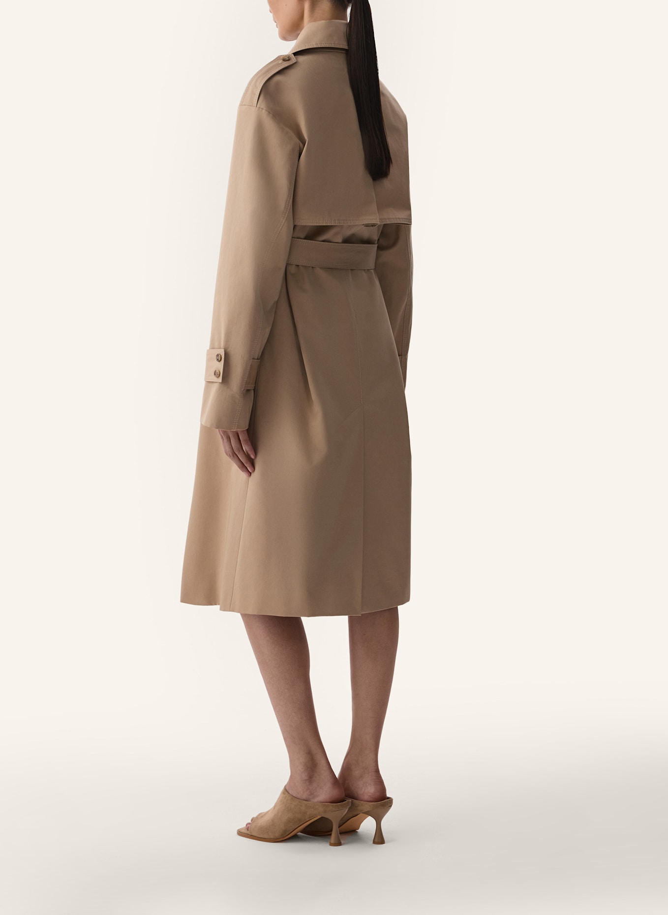 PINXIT Baumwoll-Trenchcoat: BEIGE