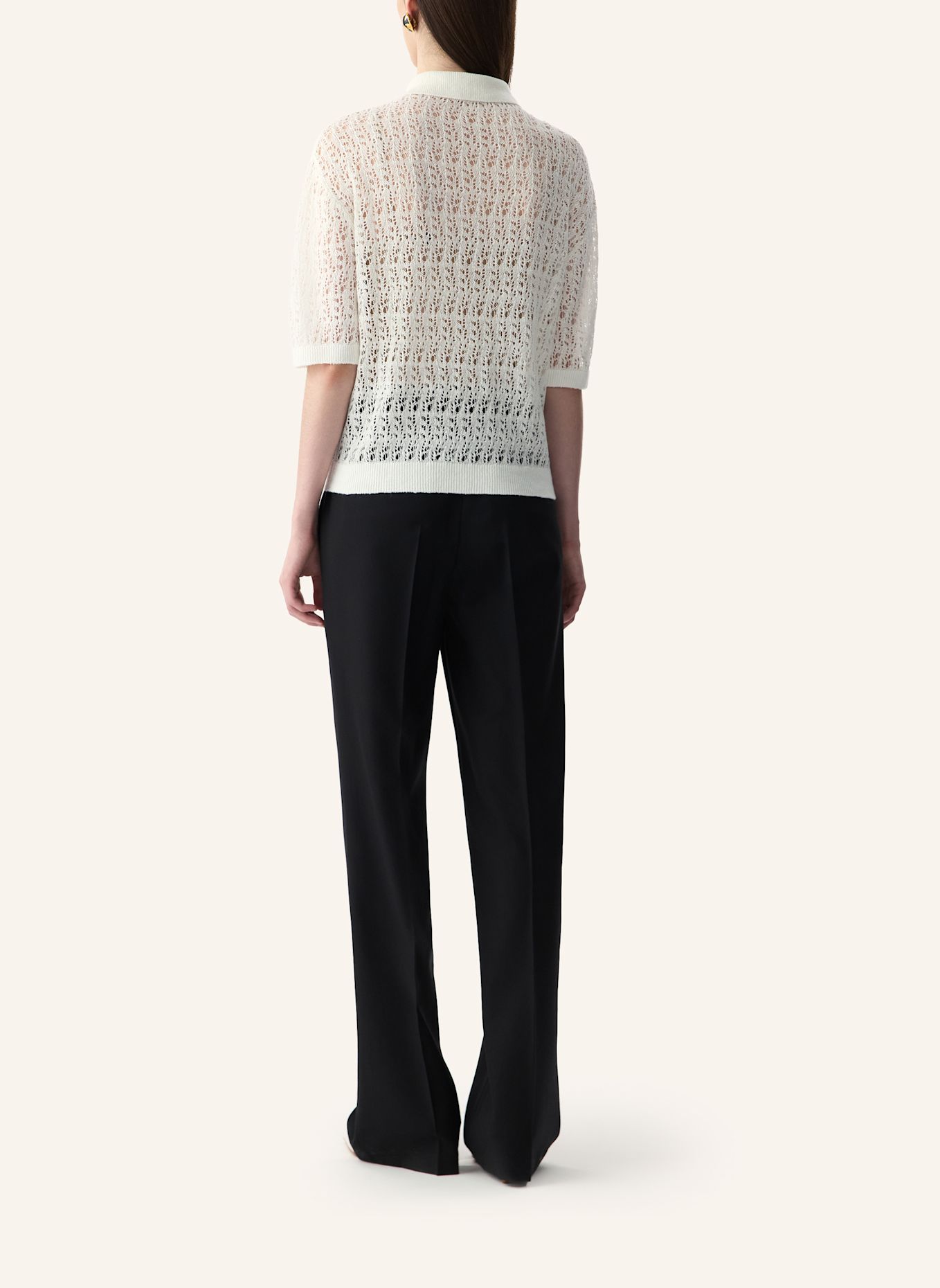 PINXIT Leinen-Poloshirt: ECRU