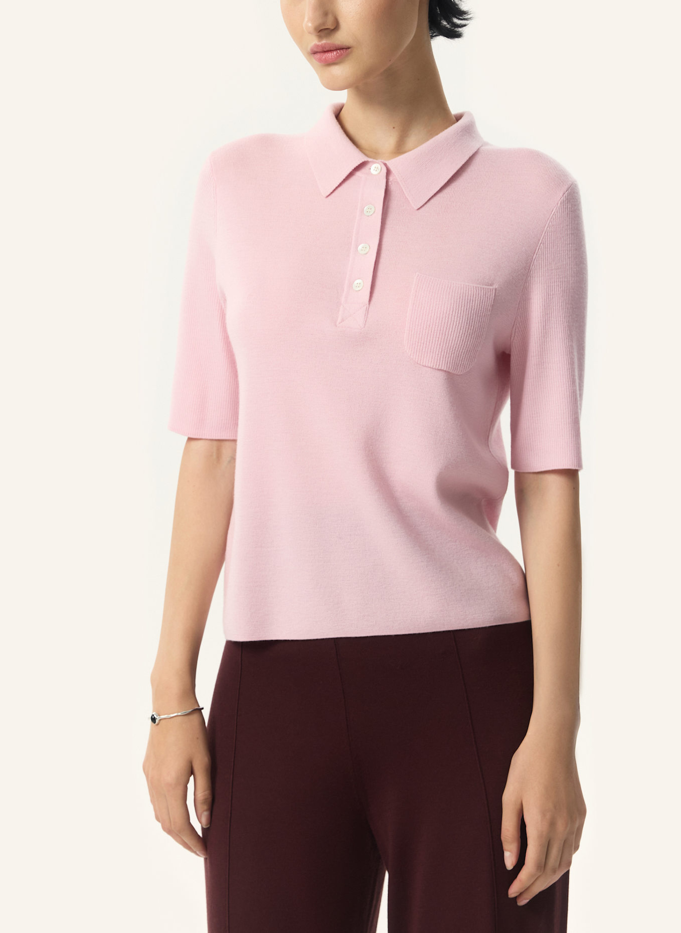 PINXIT Poloshirt Strick-Poloshirt: PINK