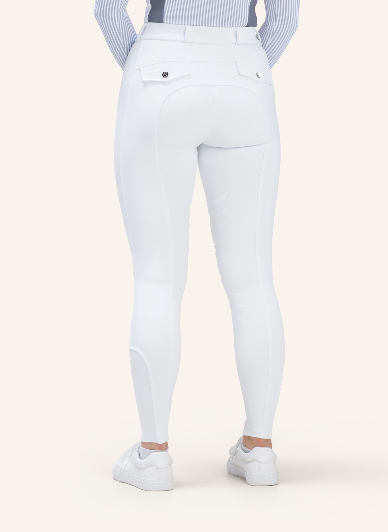 Silver Circle Reithose BILEY Knie-Grip: WEISS
