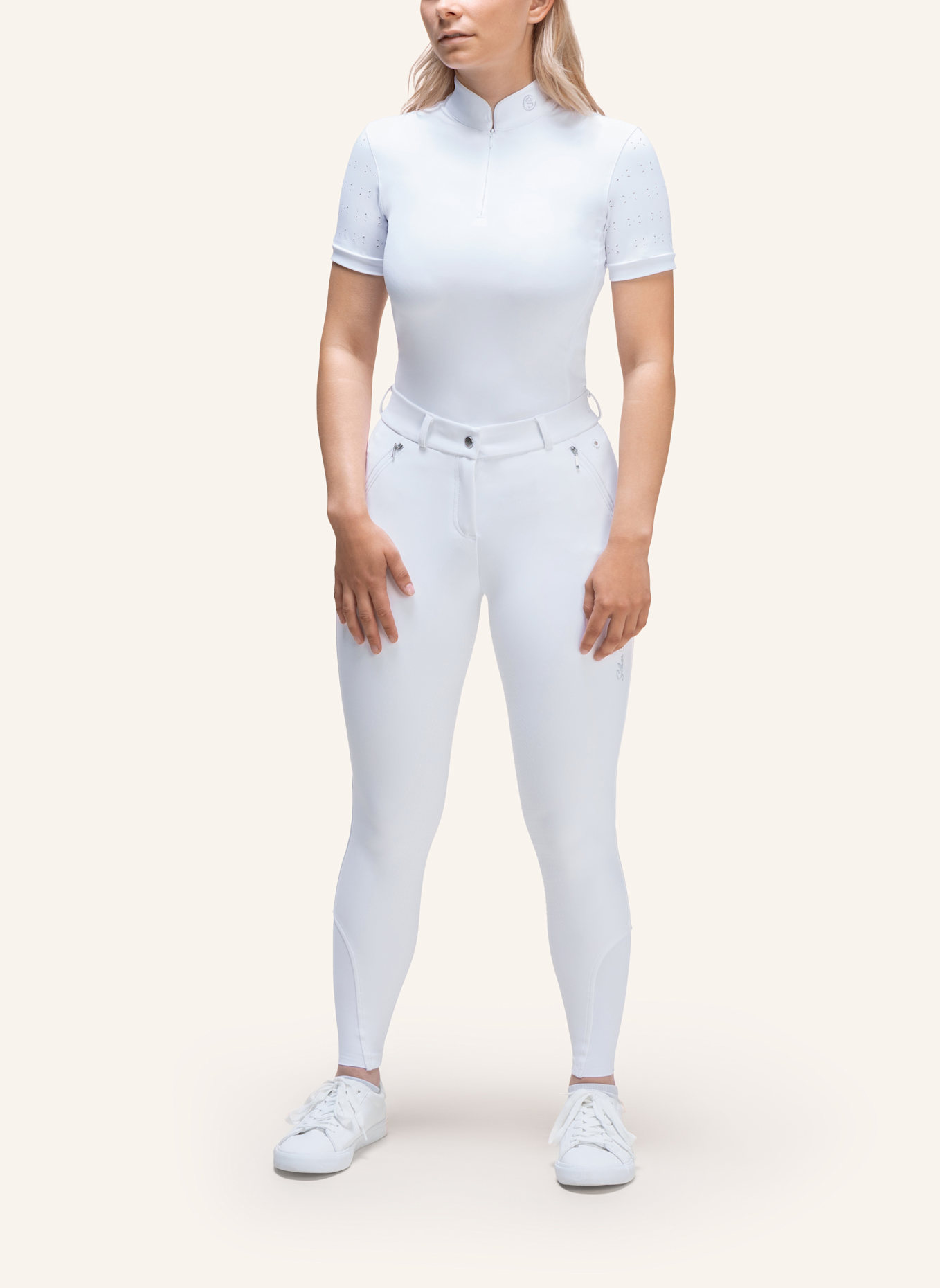 Silver Circle Turniershirt CHILAILI: WEISS