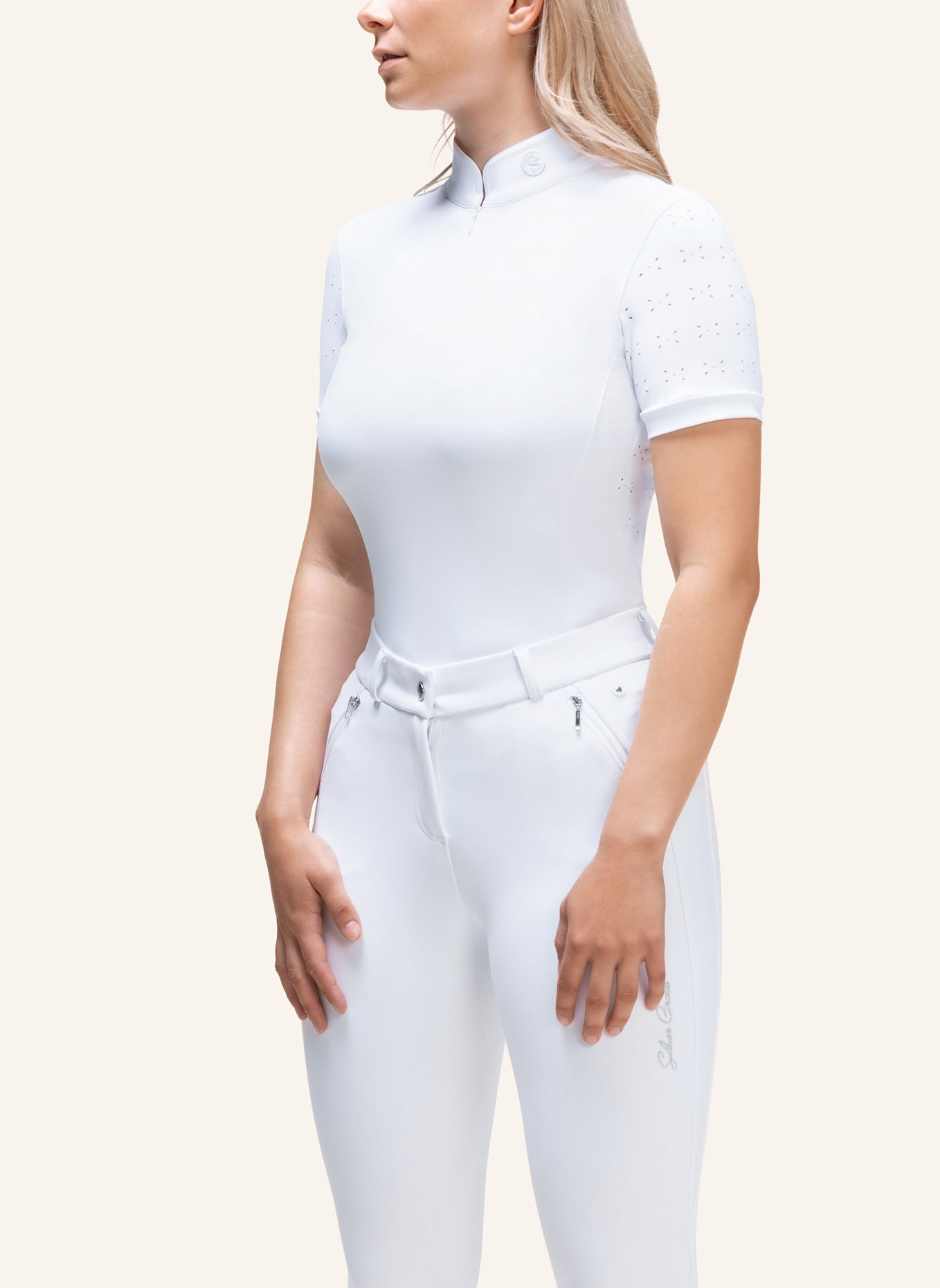 Silver Circle Turniershirt CHILAILI: WEISS