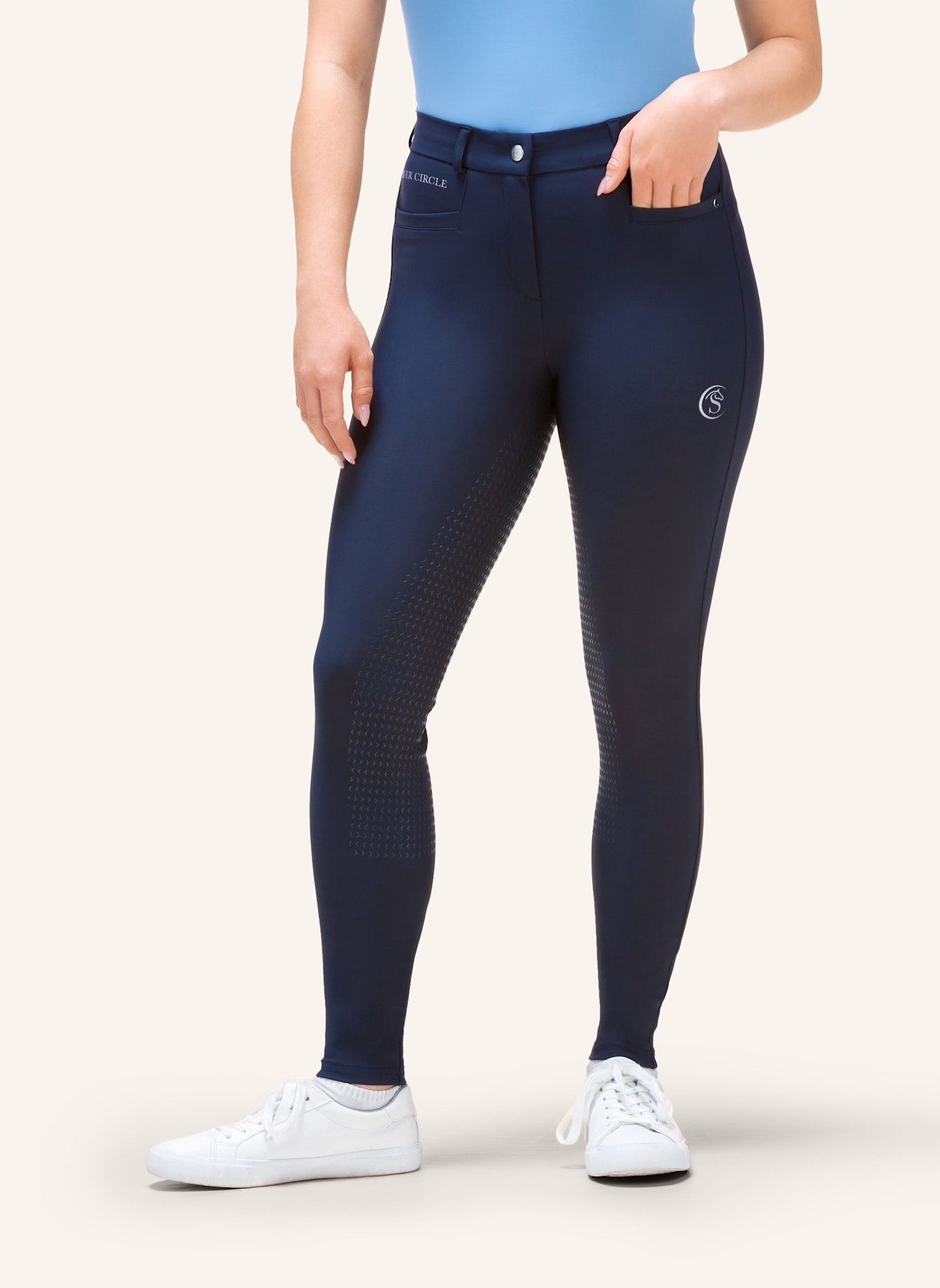 Silver Circle Reithose BELLA Full-Grip: BLAU