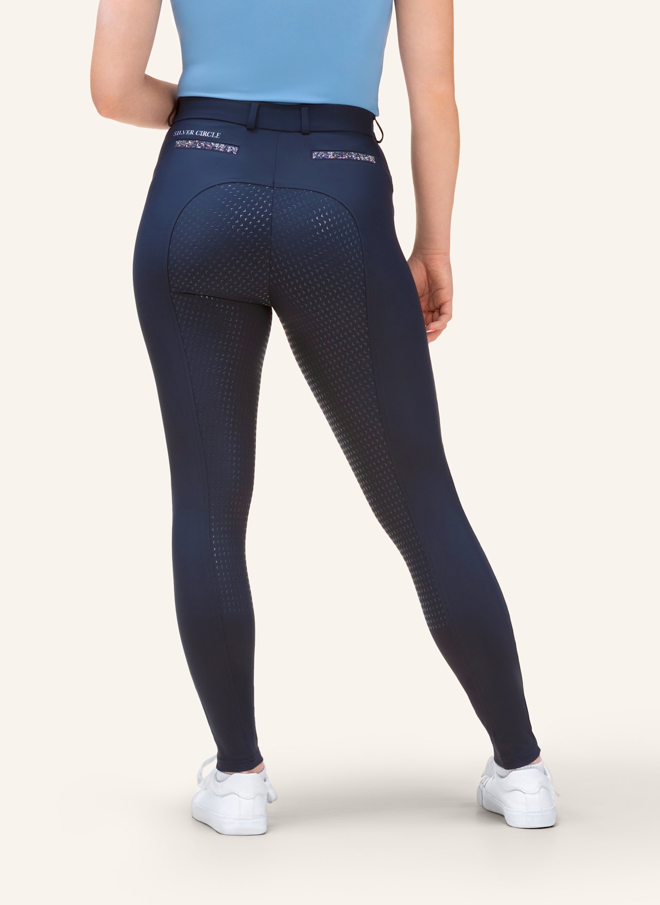 Silver Circle Reithose BELLA Full-Grip: BLAU